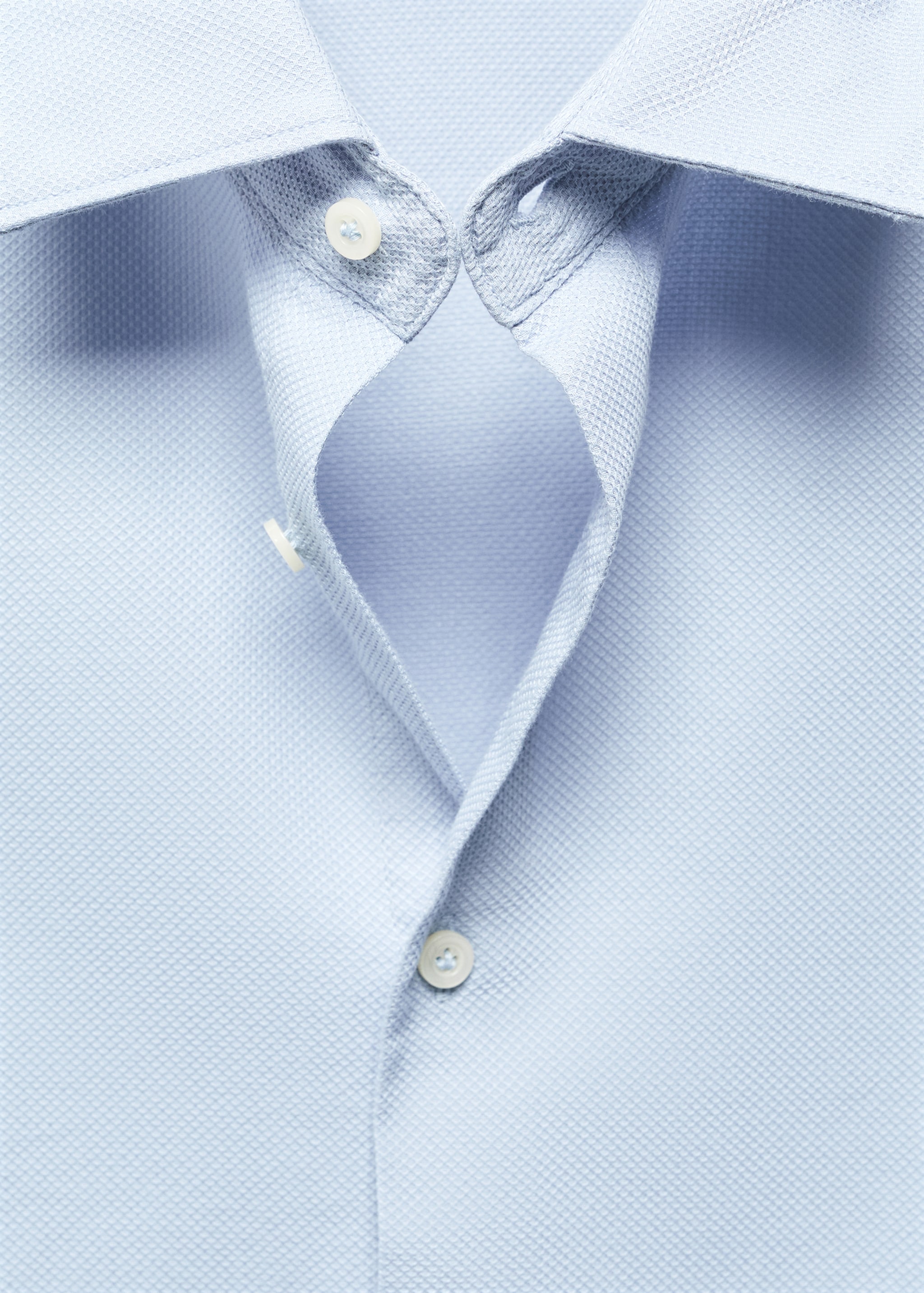 Slim-fit cotton structured shirt - Details of the article 8