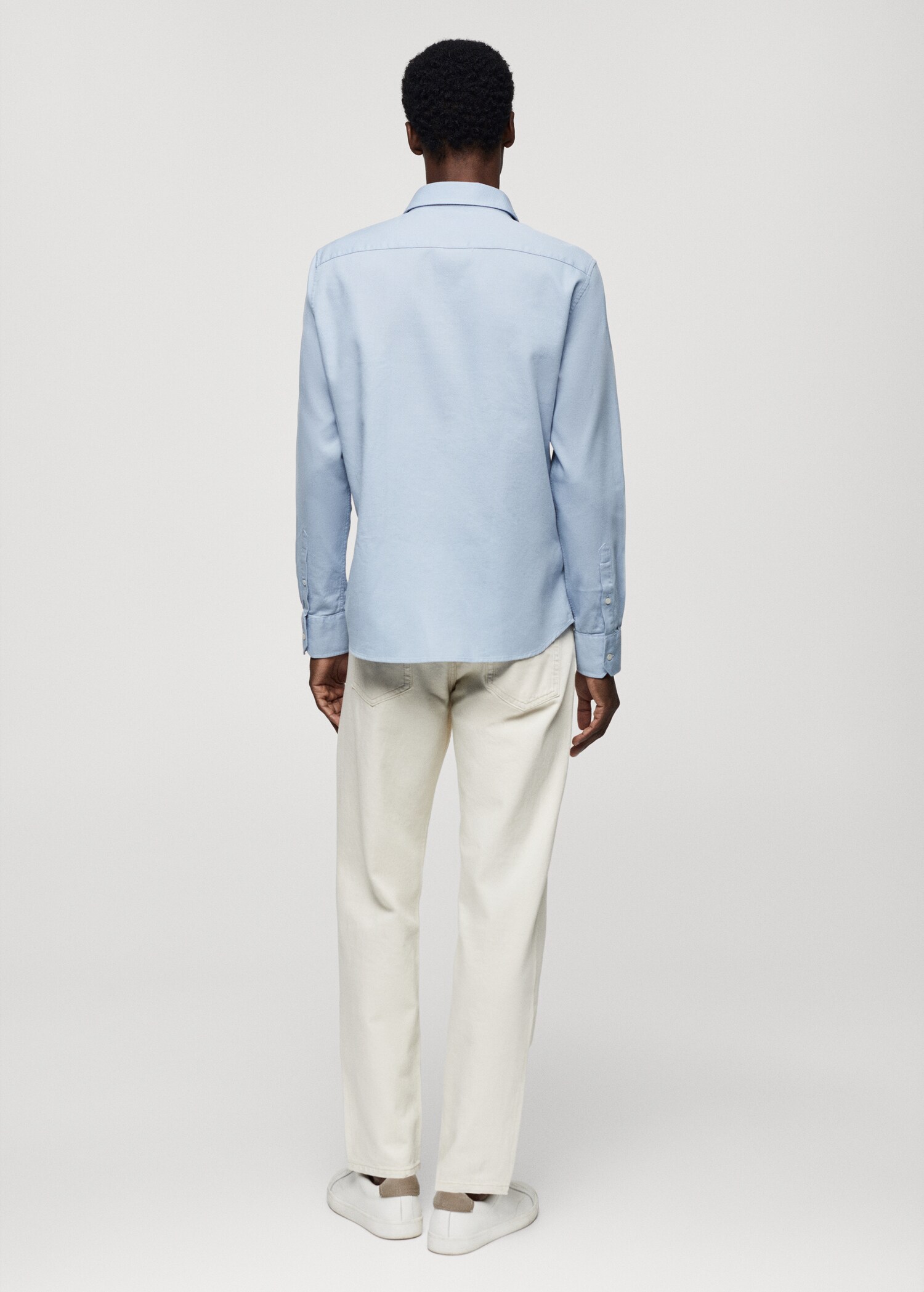 Πουκάμισο slim fit βαμβάκι ανάγλυφο - Πίσω όψη προϊόντος