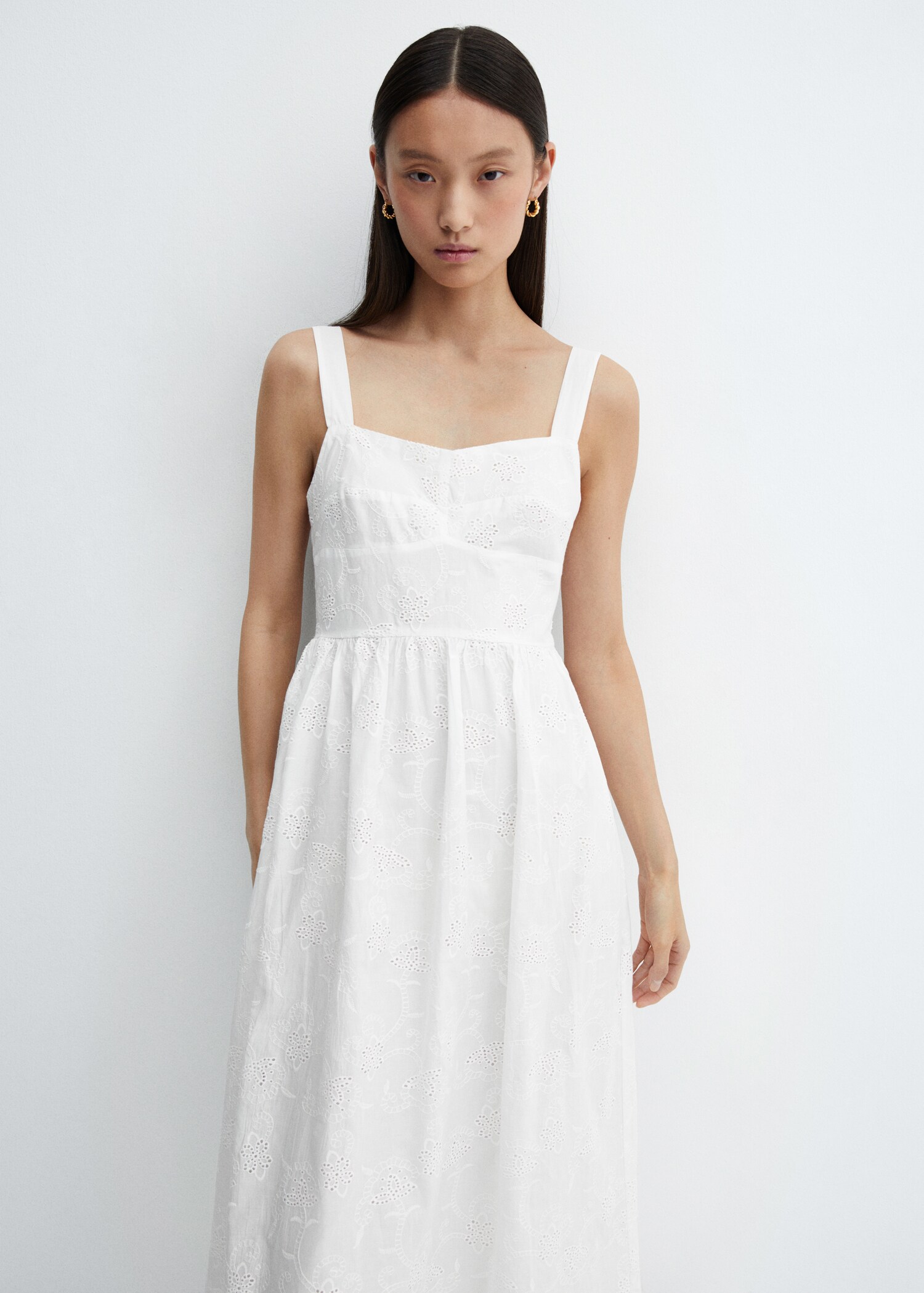 Embroidered cotton dress - Medium plane