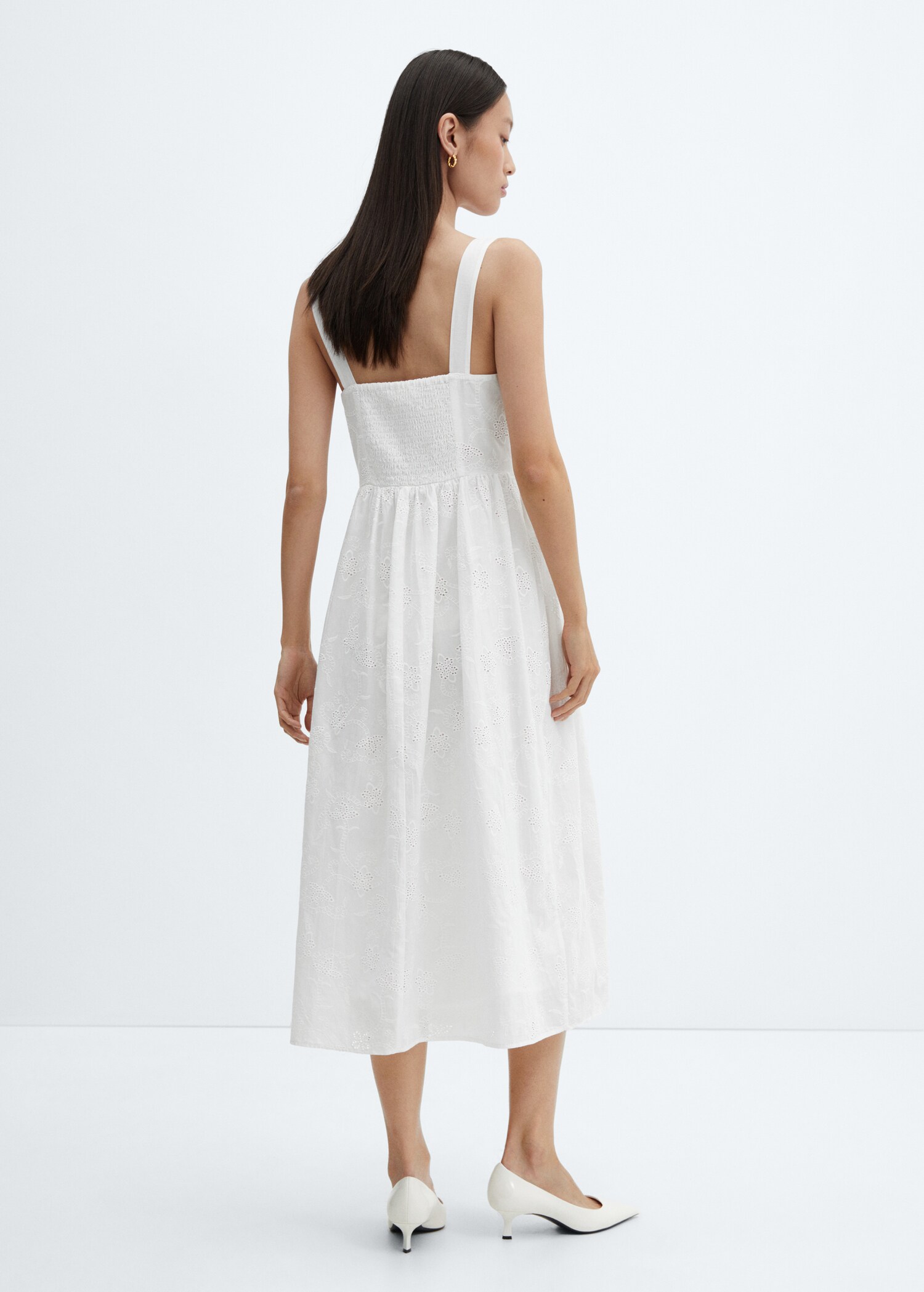 Embroidered cotton dress - Reverse of the article