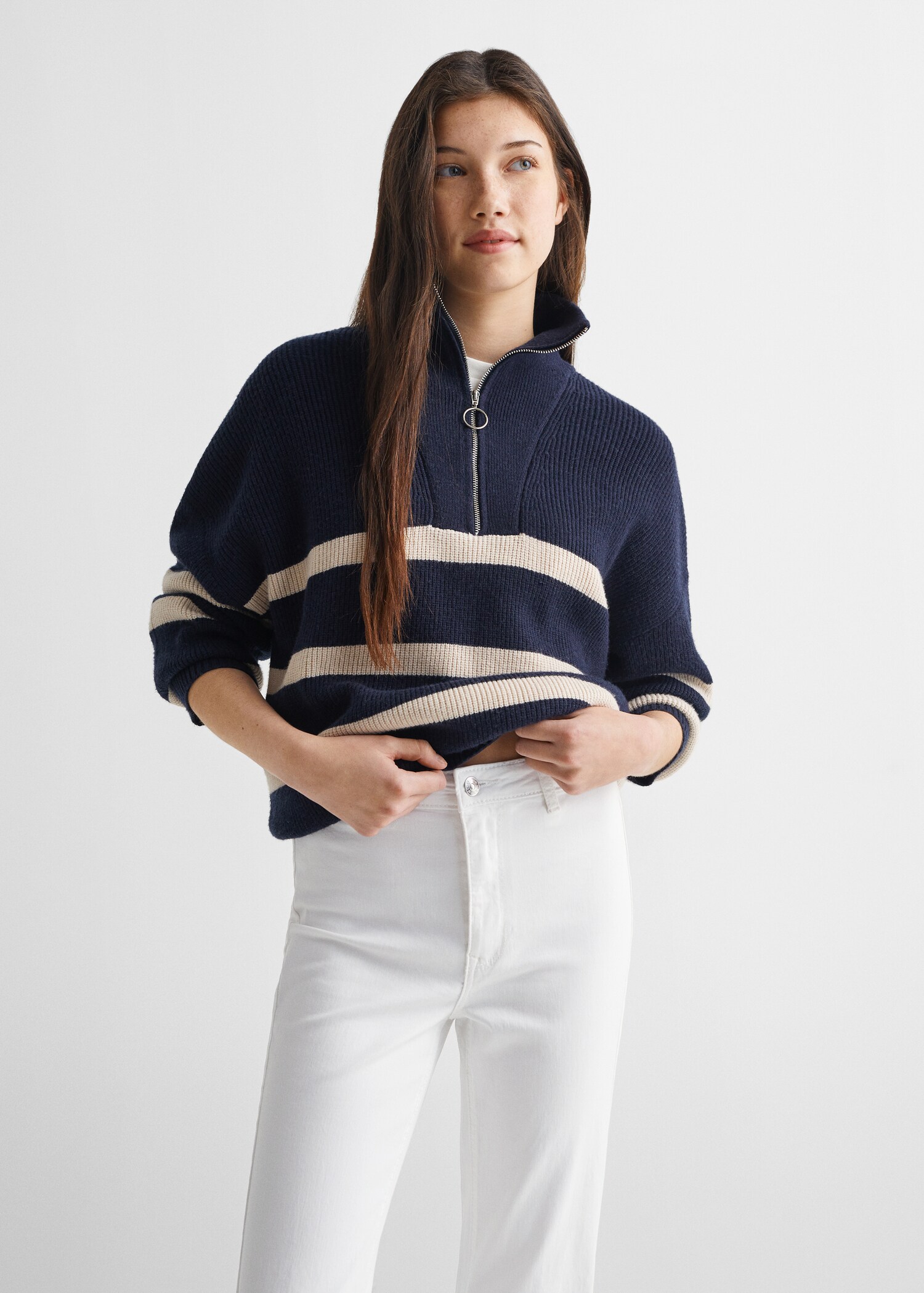 Flared jeans with opening - Medium plane