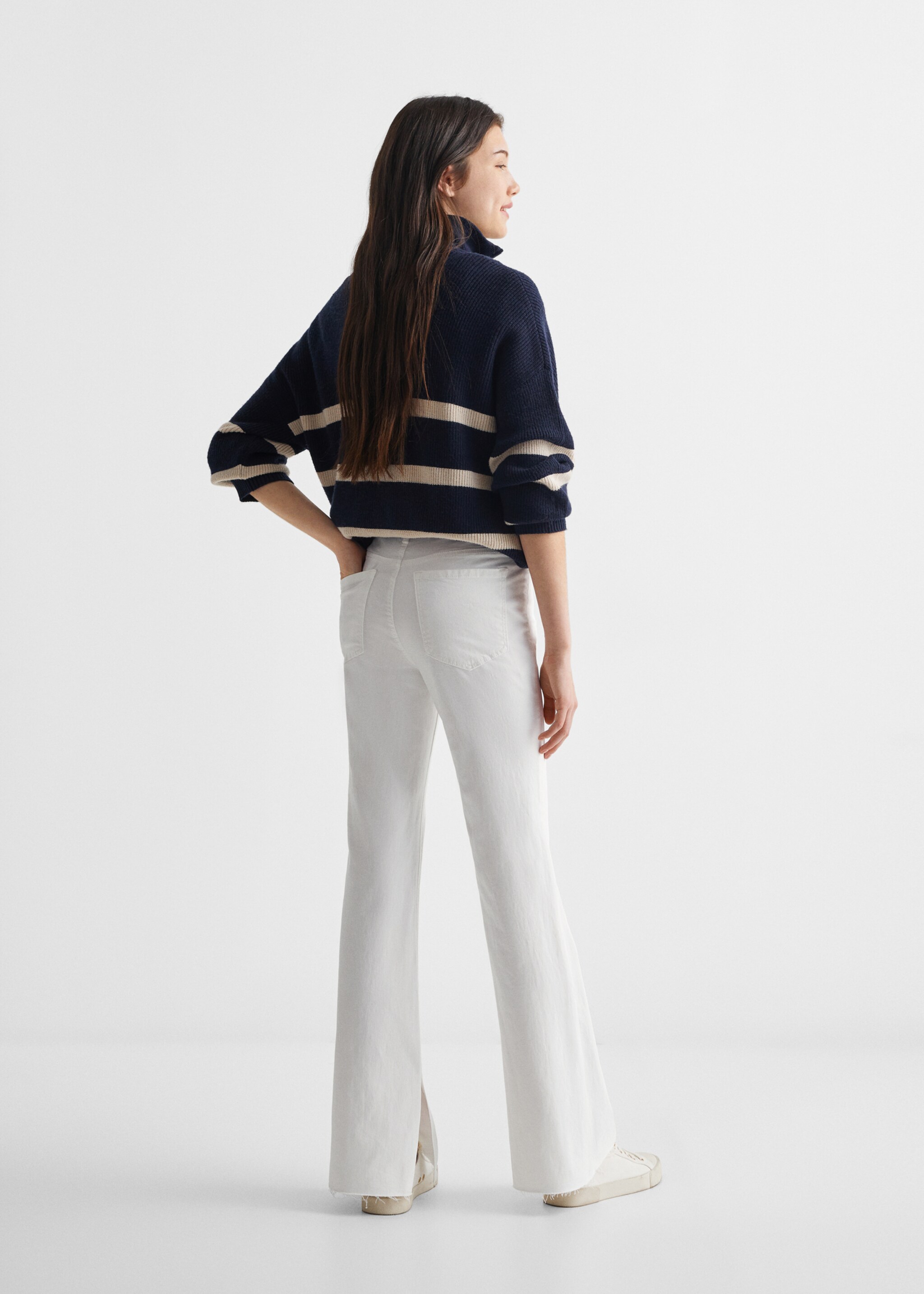 Jeans flare abertura - Reverso del artículo, Blanco. Ref: 67052909-00.