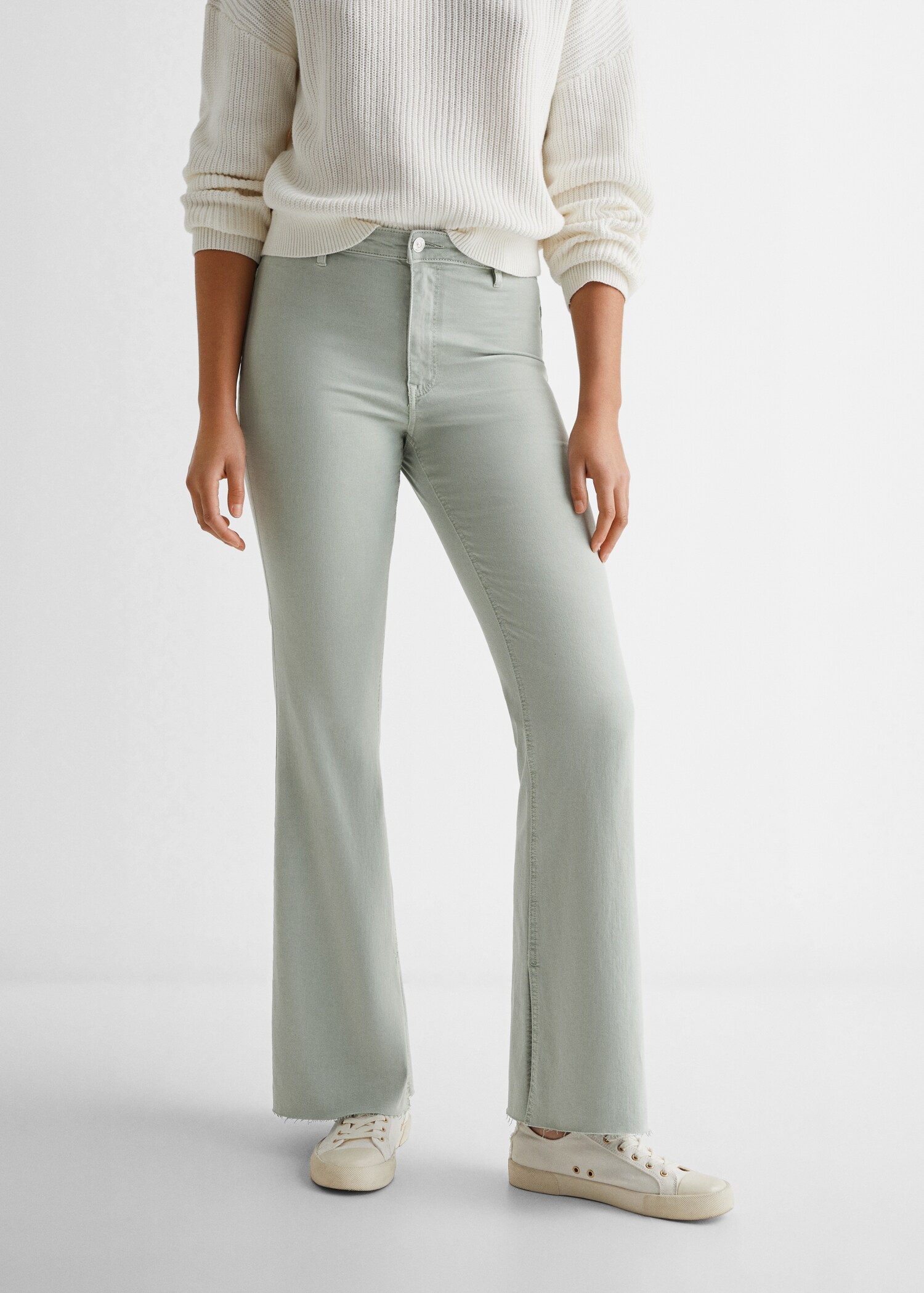 Flared jeans with opening - Medium plane