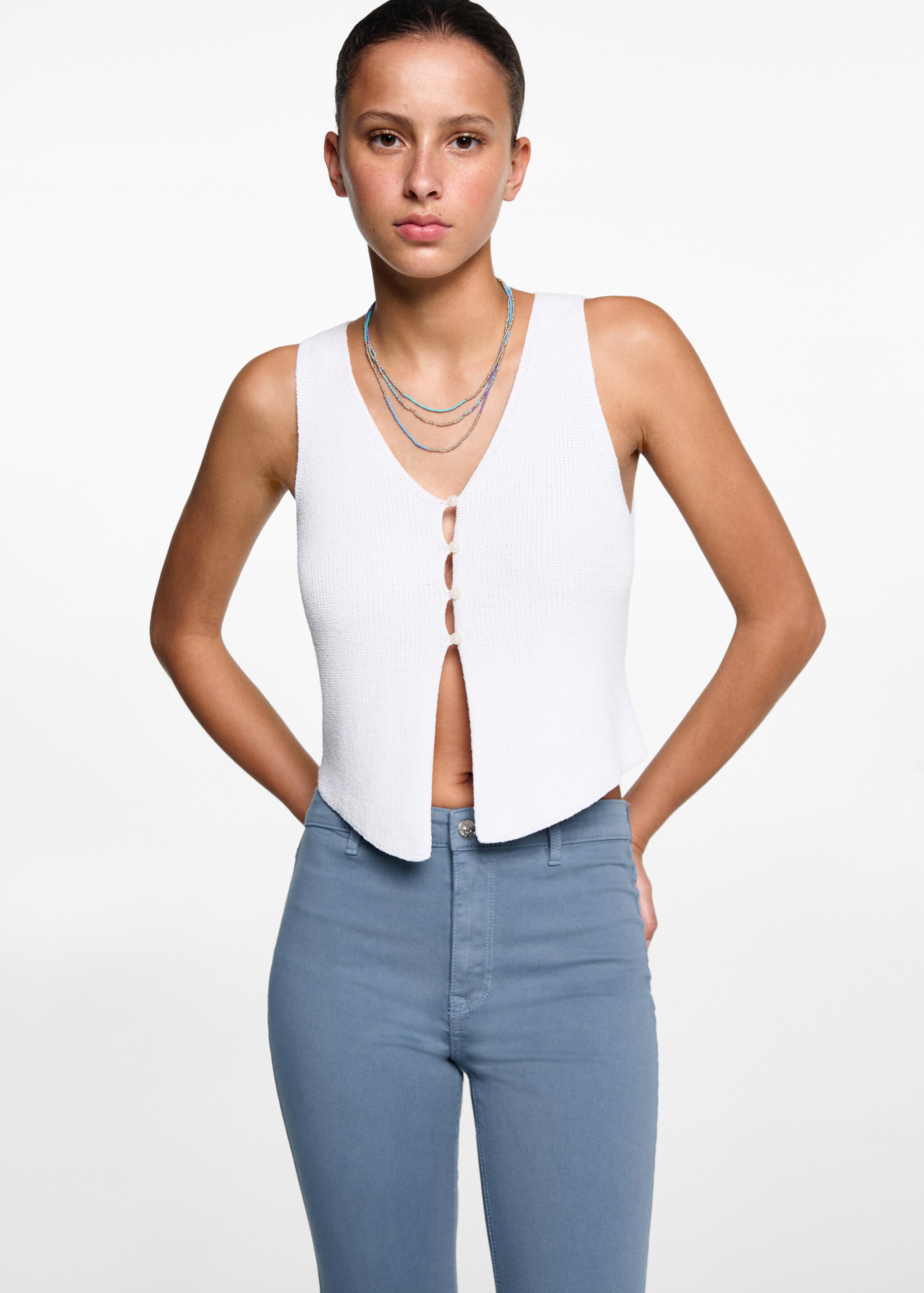 Flared jeans met split - Middenvlak