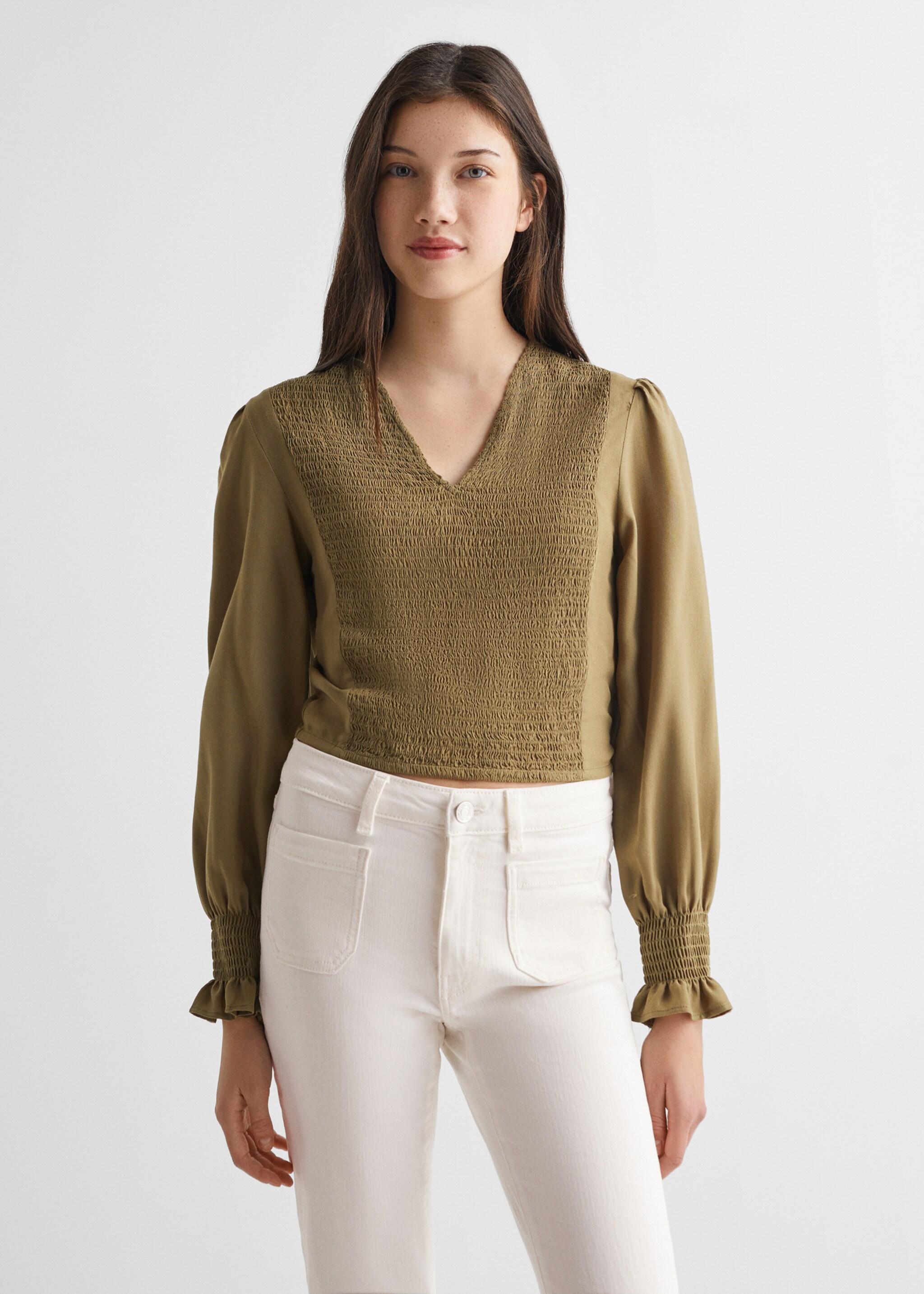 Ruched flowing blouse - Medium plane