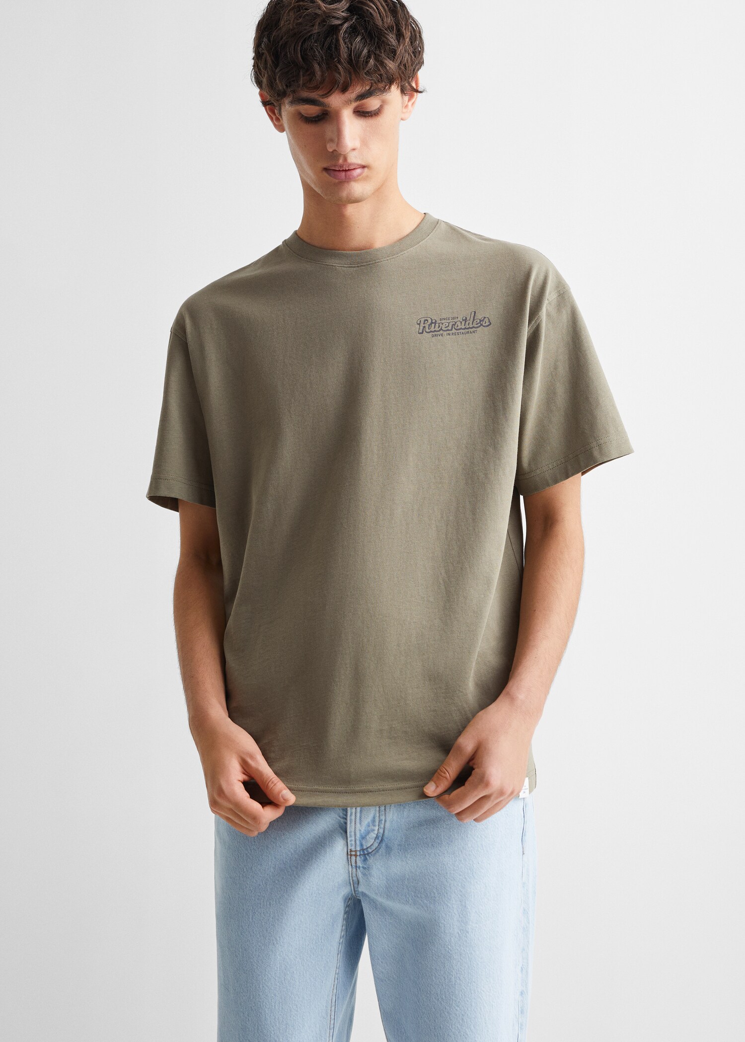 Message cotton T-shirt - Medium plane