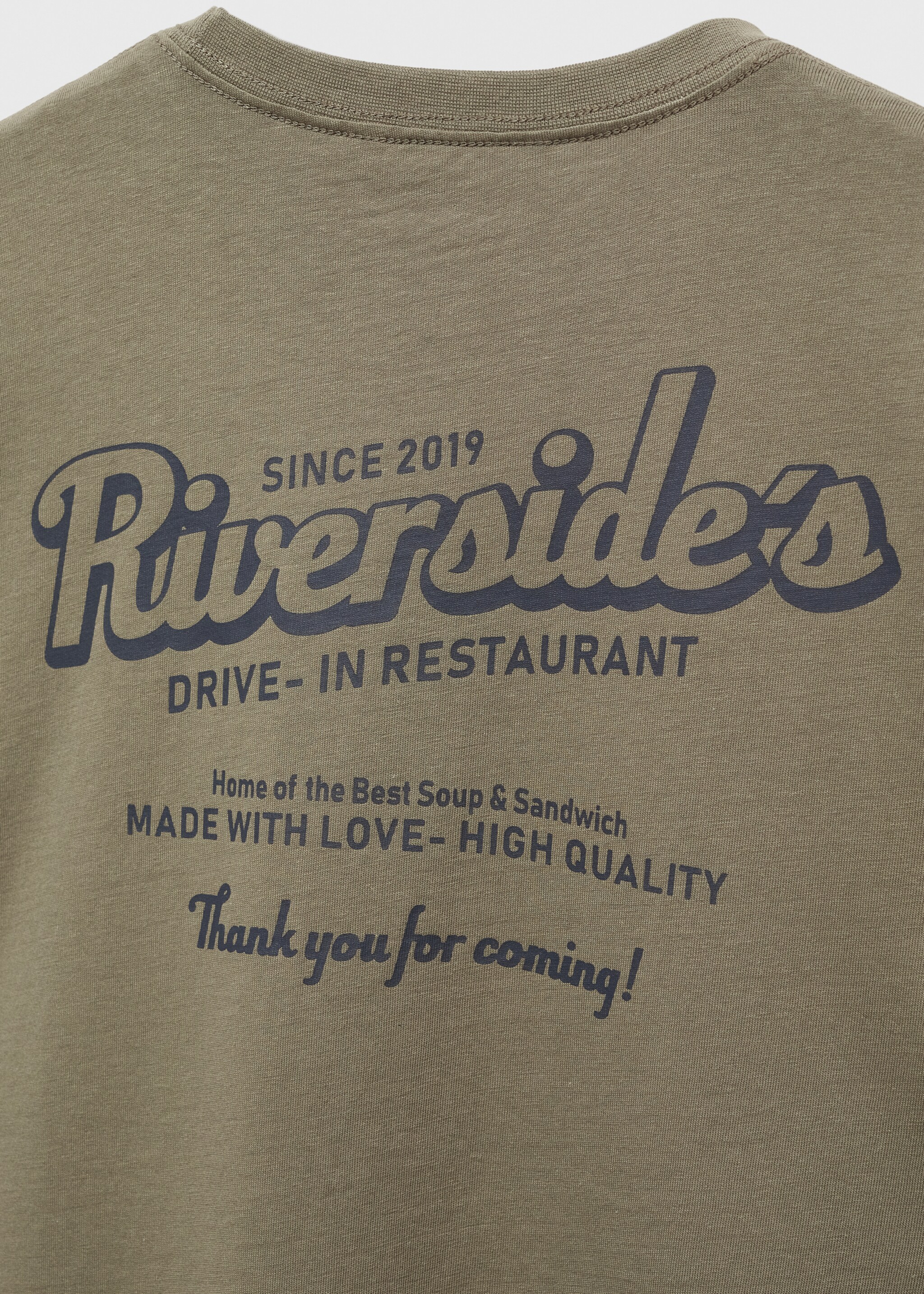 Message cotton T-shirt - Details of the article 8, Khaki. Ref: 67052914-00.