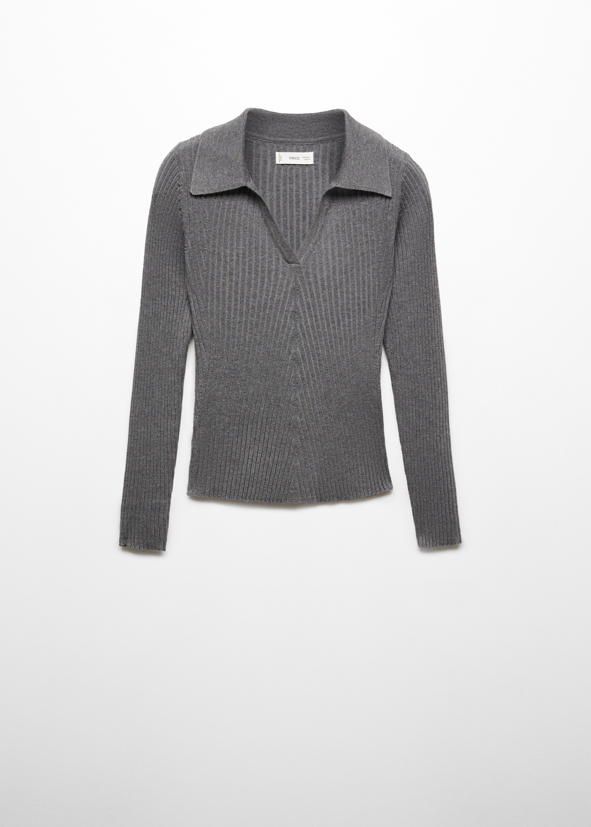 Gerippter Pullover mit Poloshirt-Kragen - Artikel ohne Model