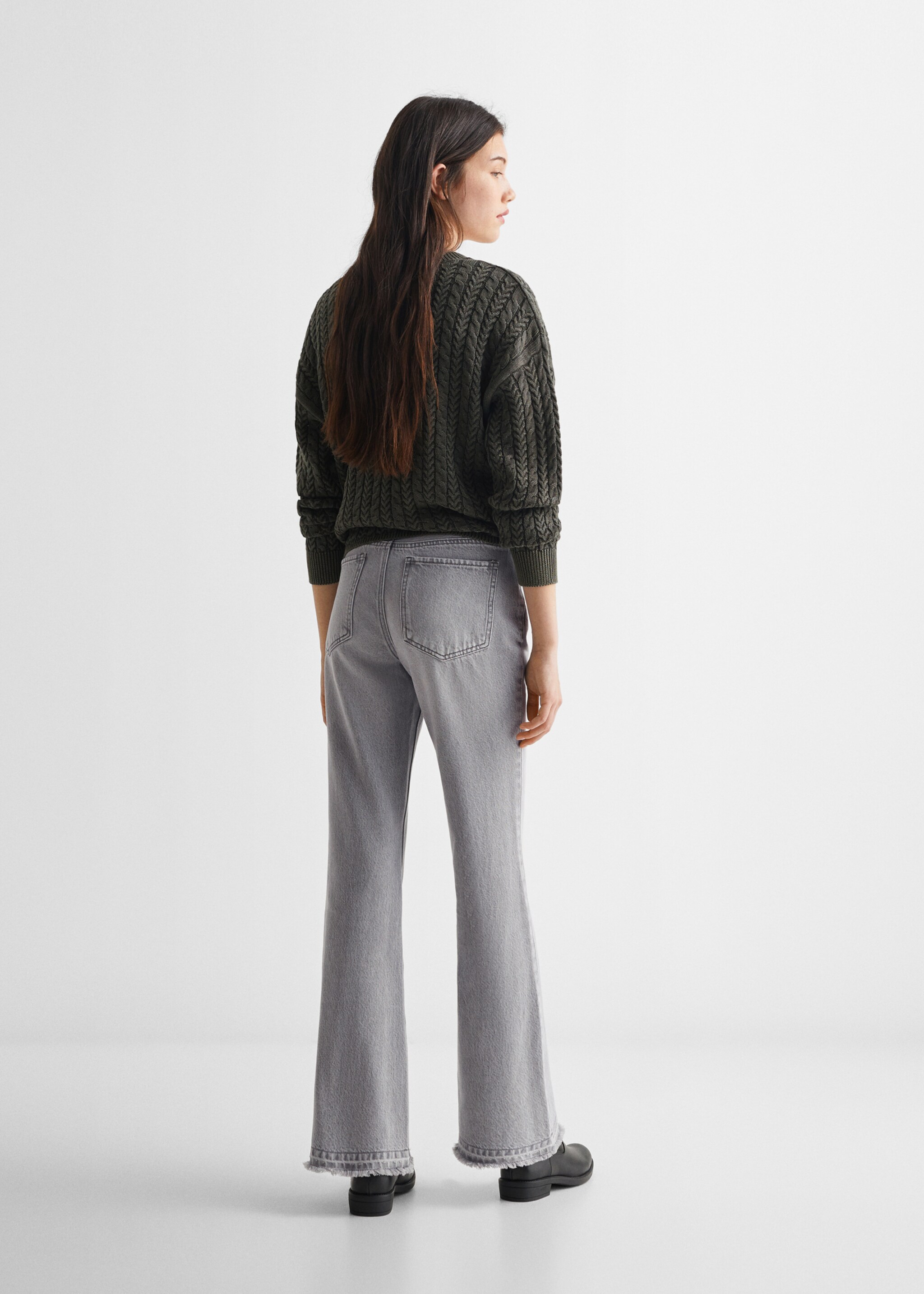 Flared Jeans - Rückseite des Artikels, Denim Grau. Ref: 67052916-00.