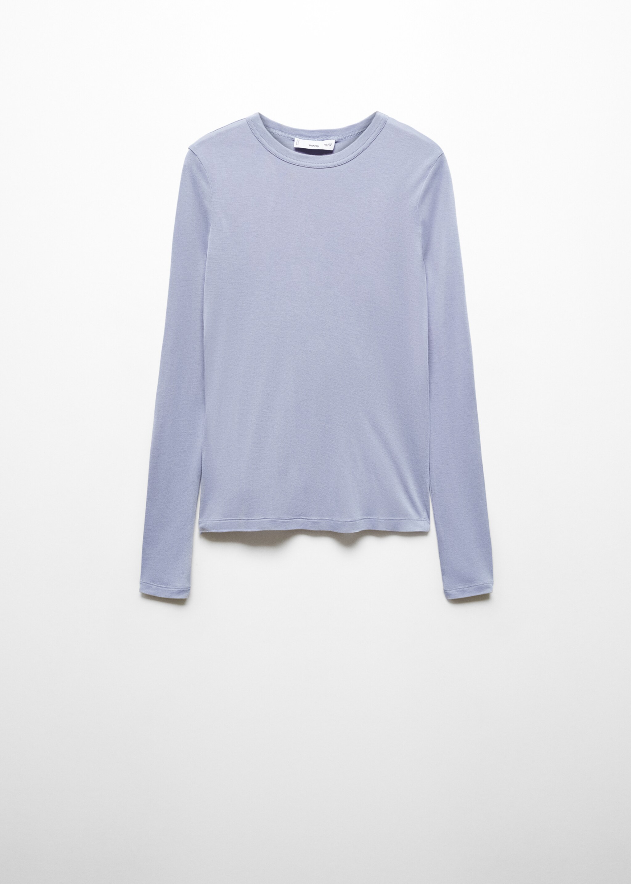 Round-neck long-sleeved t-shirt - Article without model, Blue. Ref: 67052922-00.