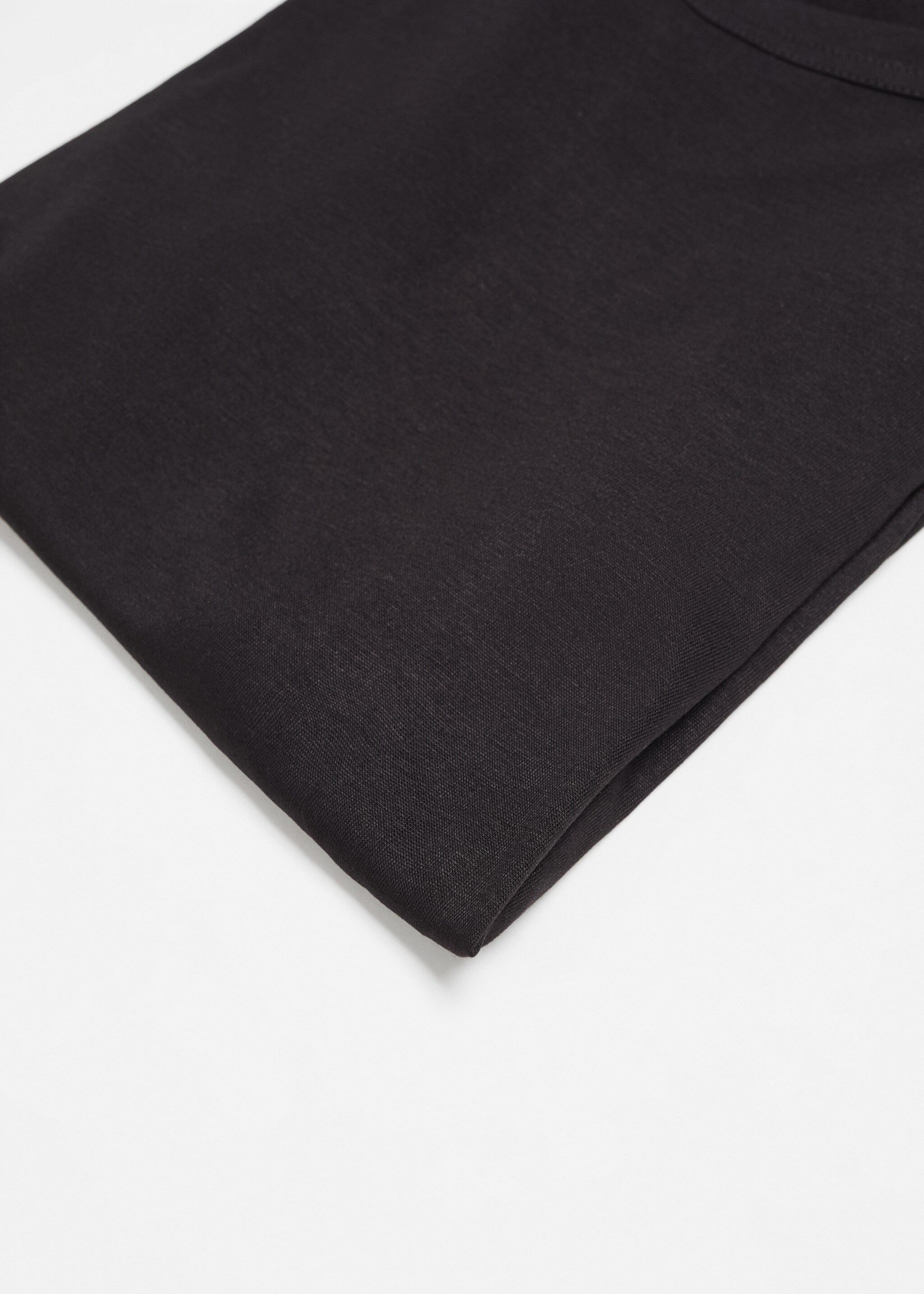 Round-neck long-sleeved t-shirt - Details of the article 8, Black. Ref: 67052922-00.