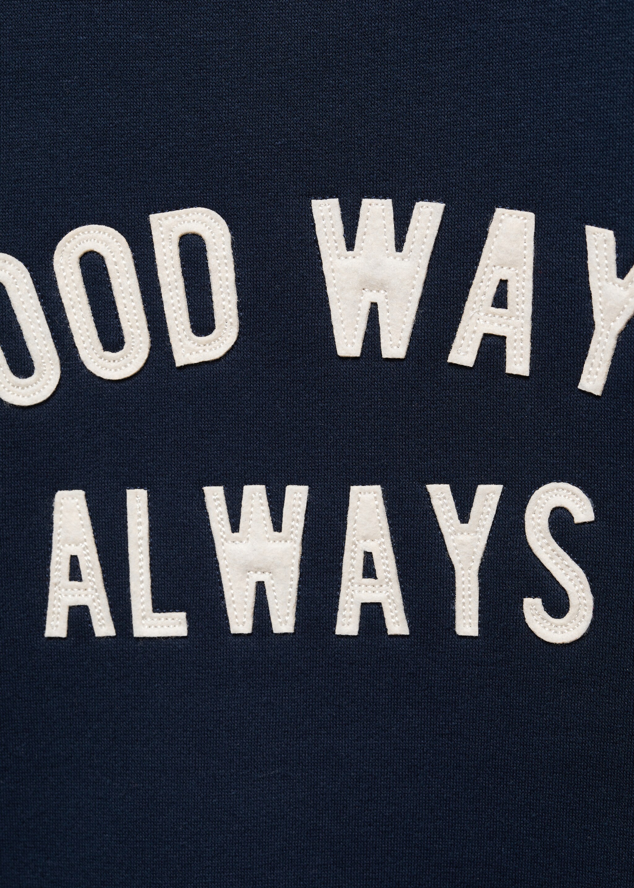 Embroidered message sweatshirt - Details of the article 8, Dark Navy. Ref: 67053268-00.