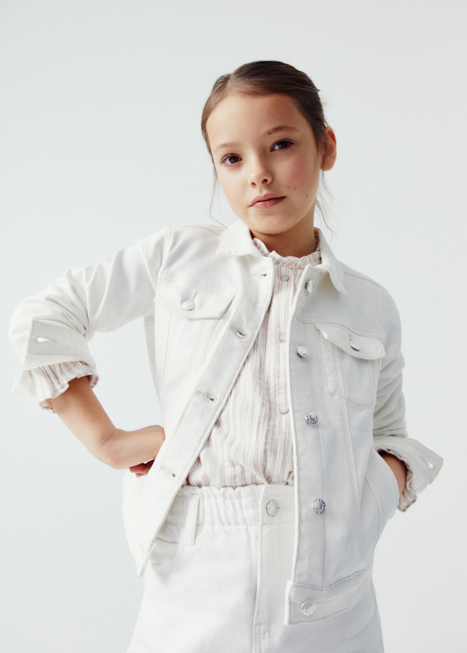 Pocketed denim jacket Girls MANGO OUTLET USA