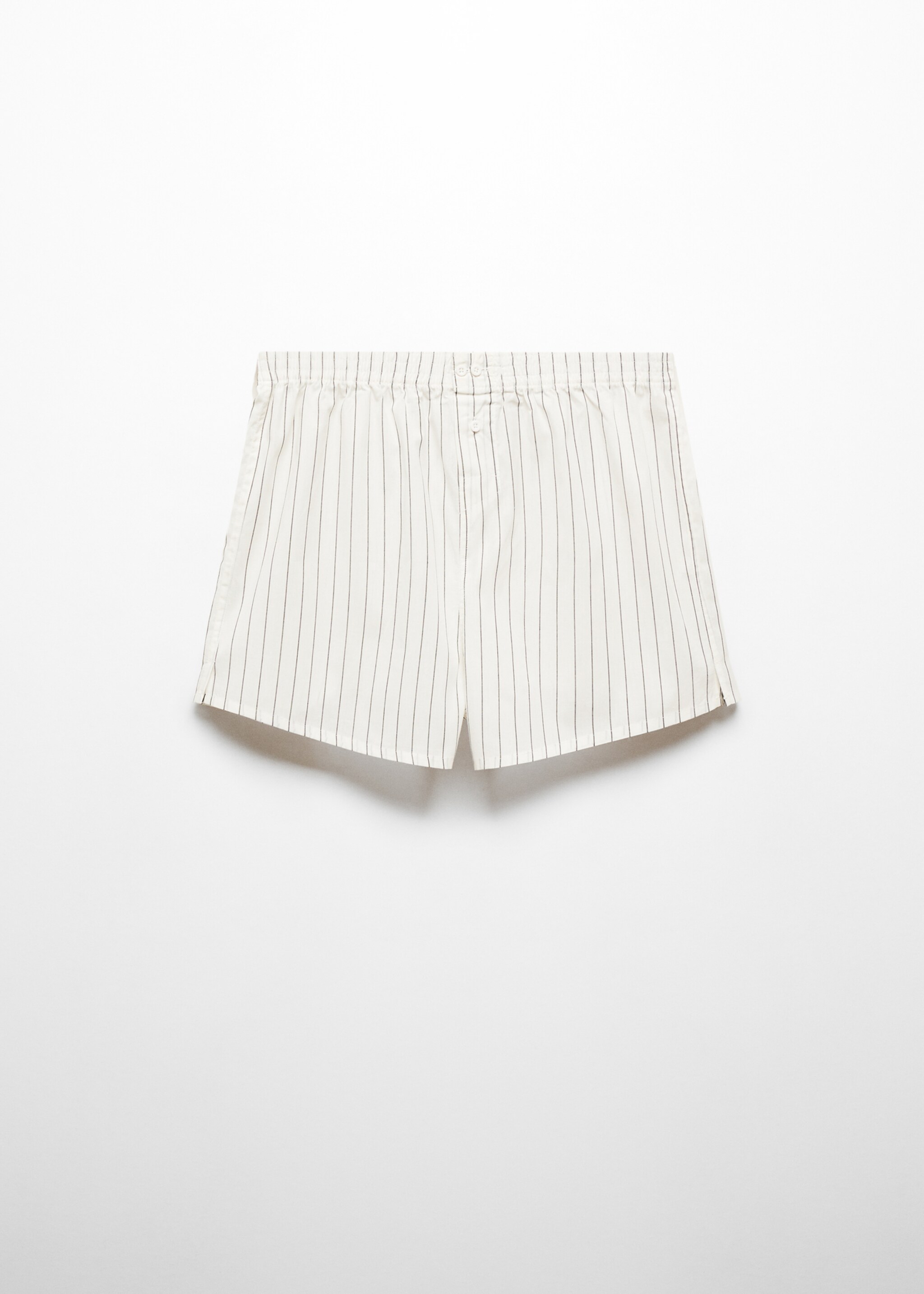 Boxers de algodão às riscas - Artigo sem modelo, Branco. Ref: 67053692-00.
