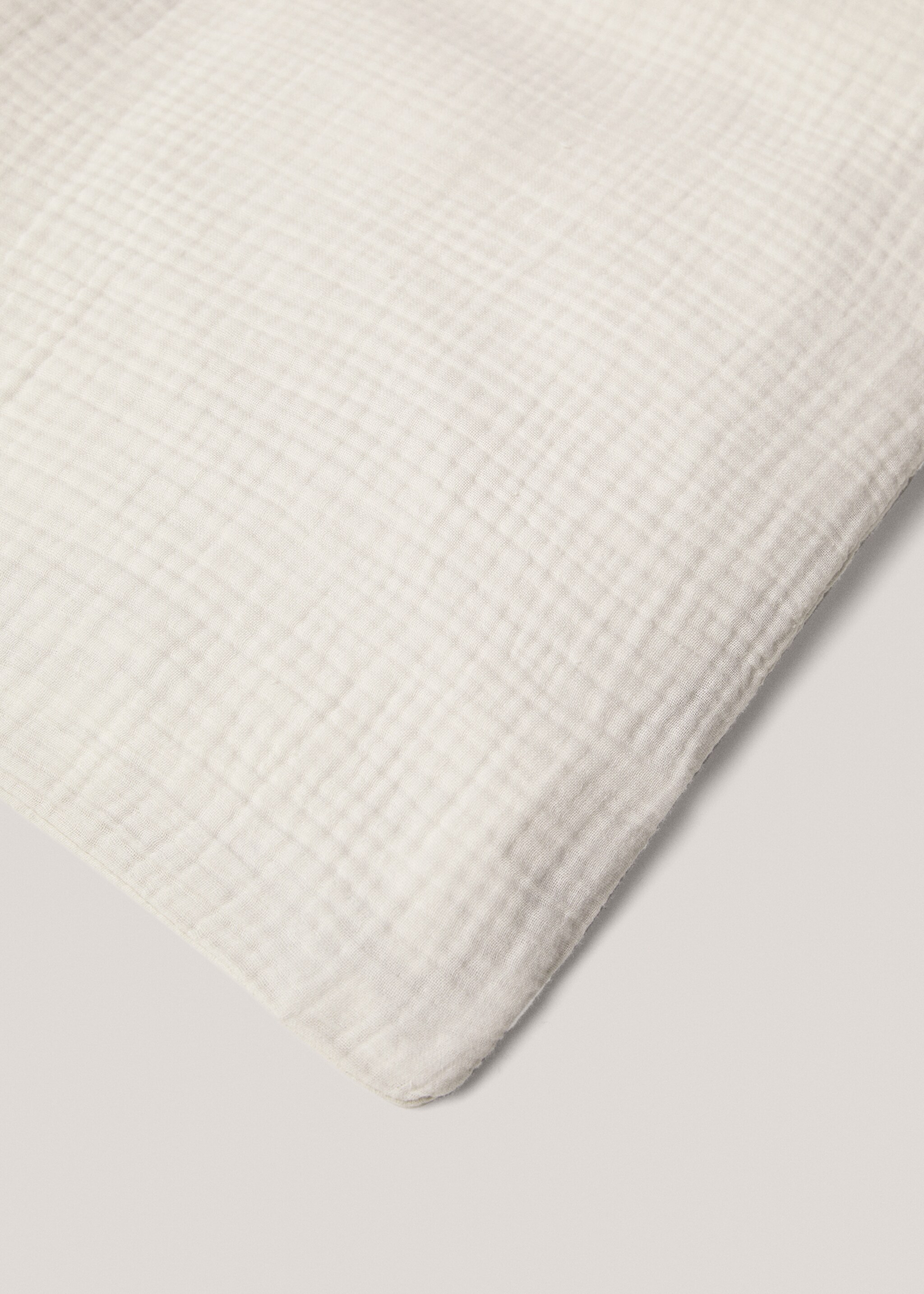 Cotton gauze duvet cover superking bed - Details of the article 3, Light/Pastel Grey. Ref: 67054017-00.