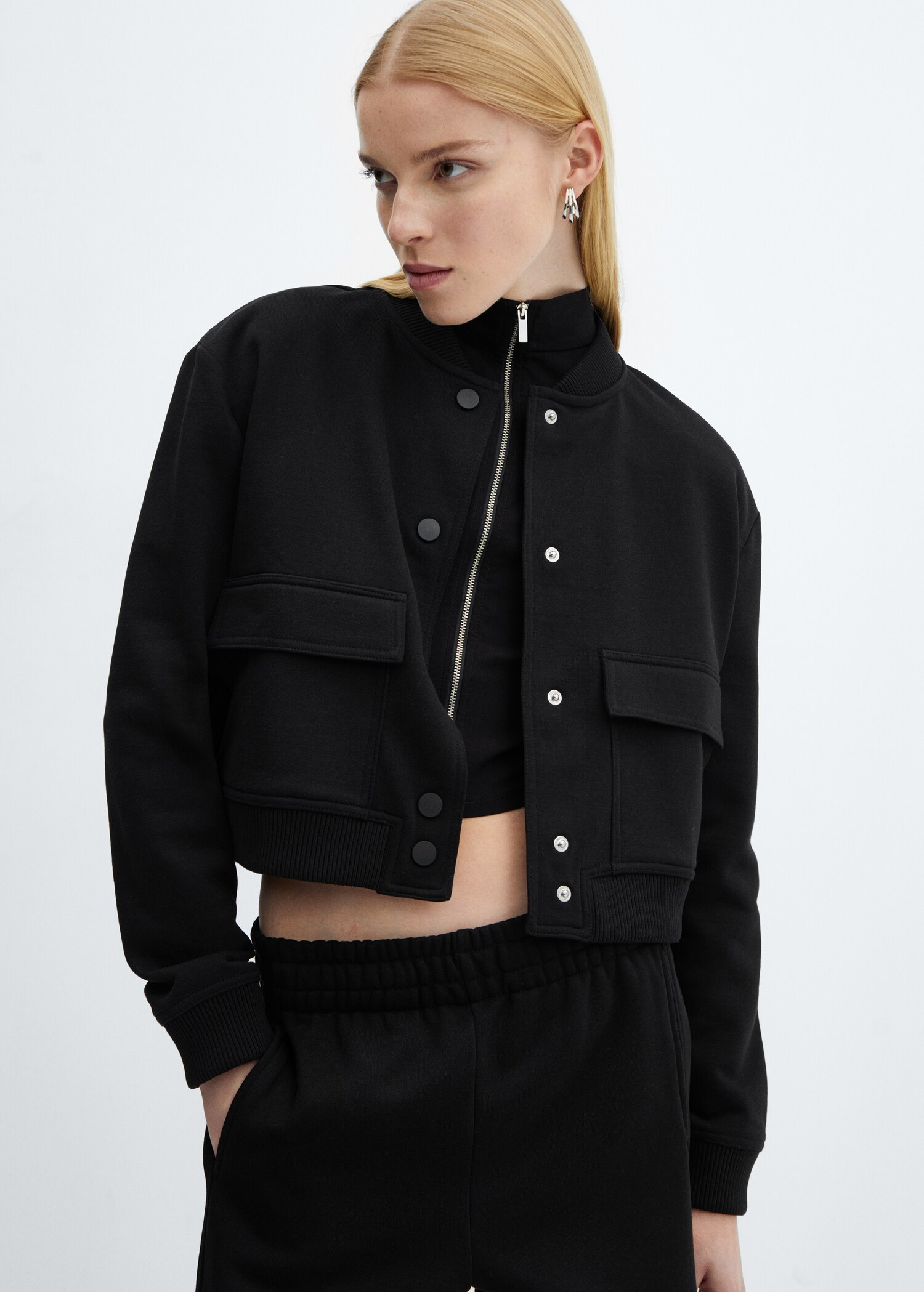 Cotton bomber jacket - Medium plane