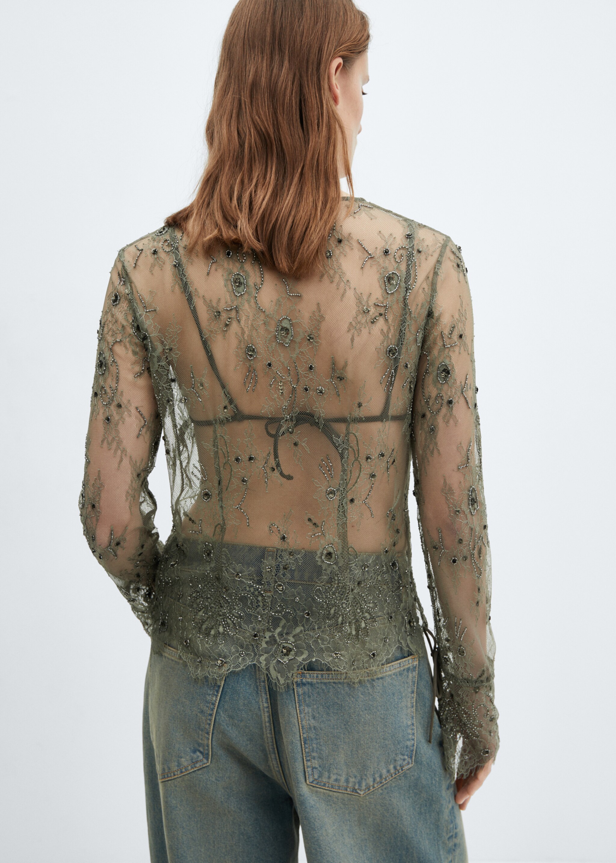 Blouse empiècements dentelle - Verso de l’article