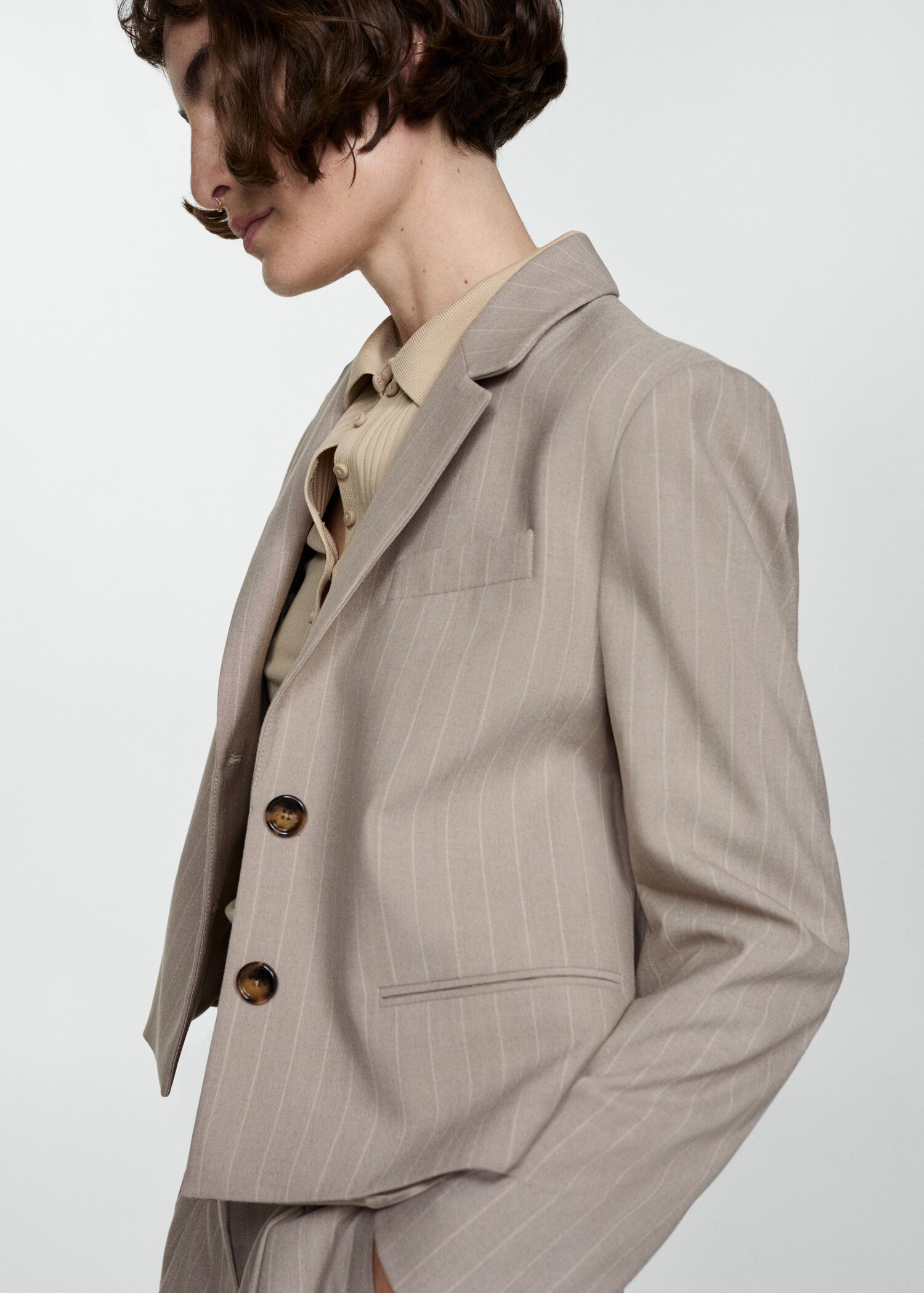 Veste crop fines rayures - Détail de l'article 1