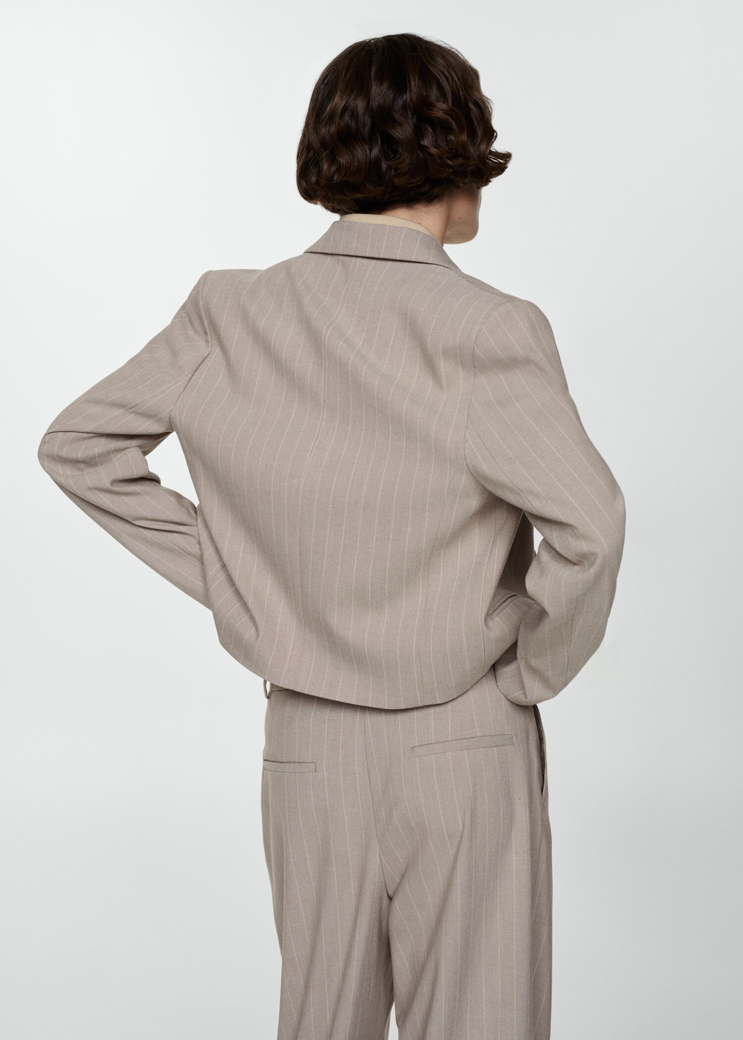 Veste crop fines rayures - Verso de l’article