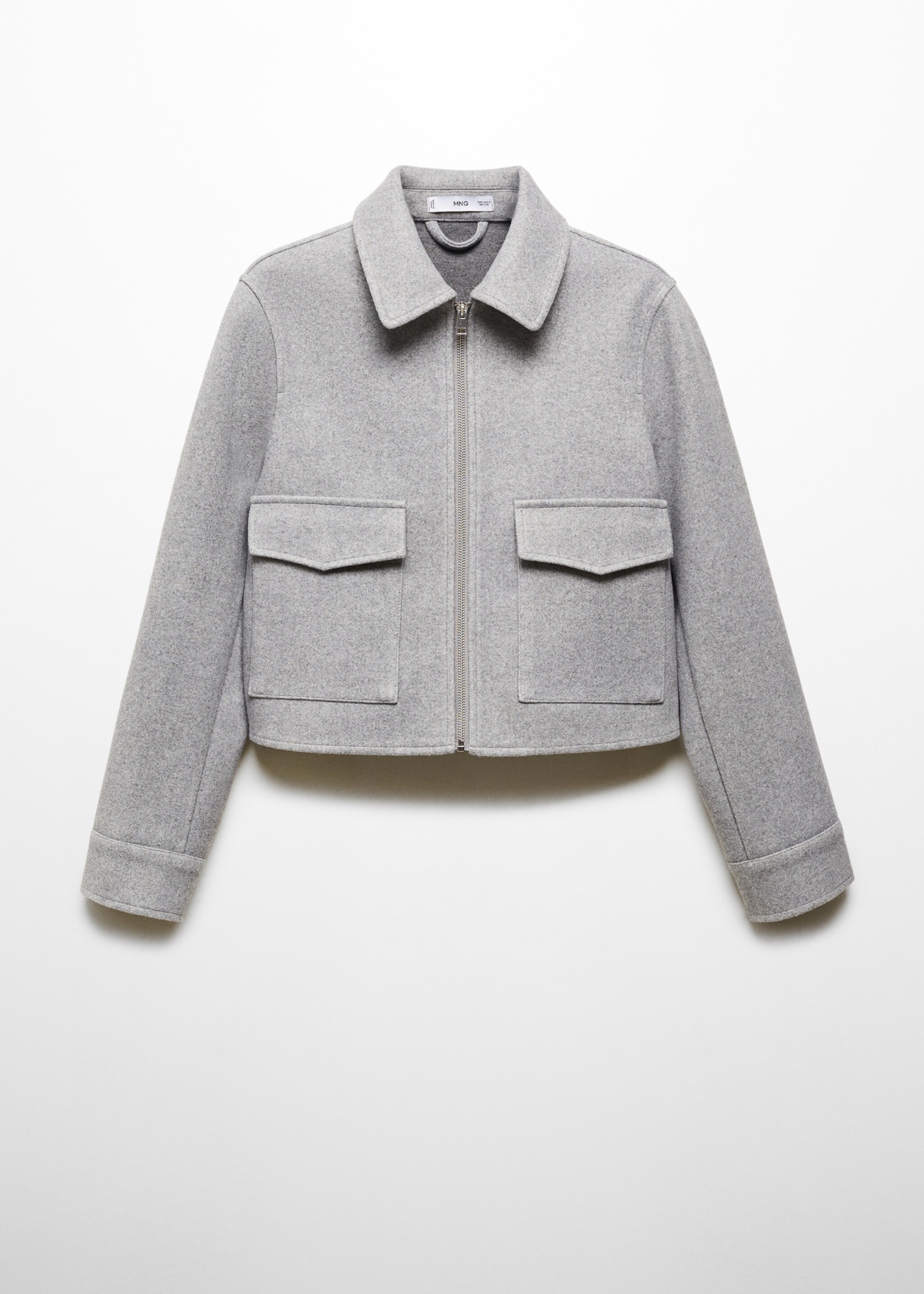 Jacke mit Zip-Taschen - Artikel ohne Model, Mittelgrau meliert. Ref: 67054049-00.