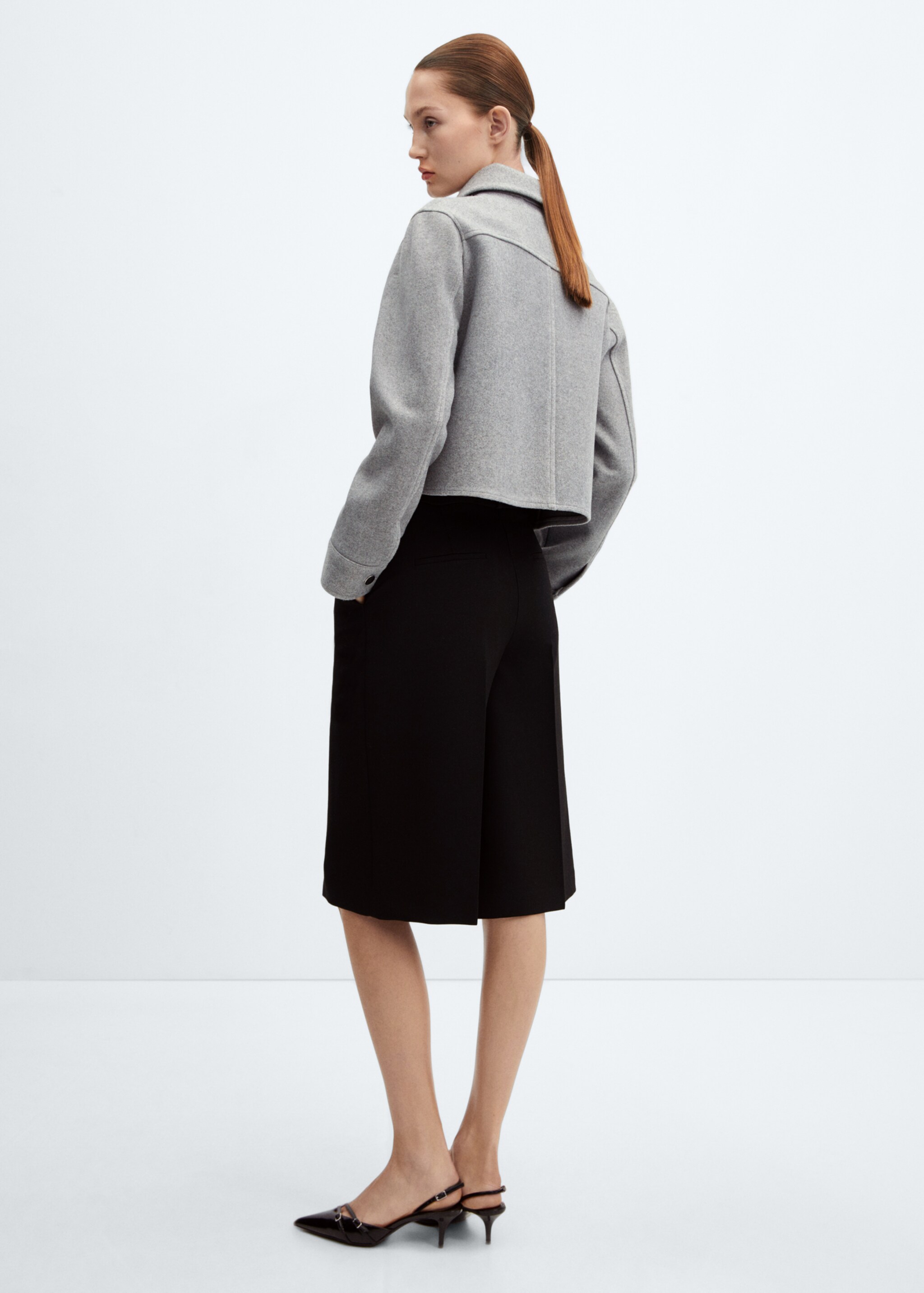 Jacke mit Zip-Taschen - Rückseite des Artikels, Mittelgrau meliert. Ref: 67054049-00.