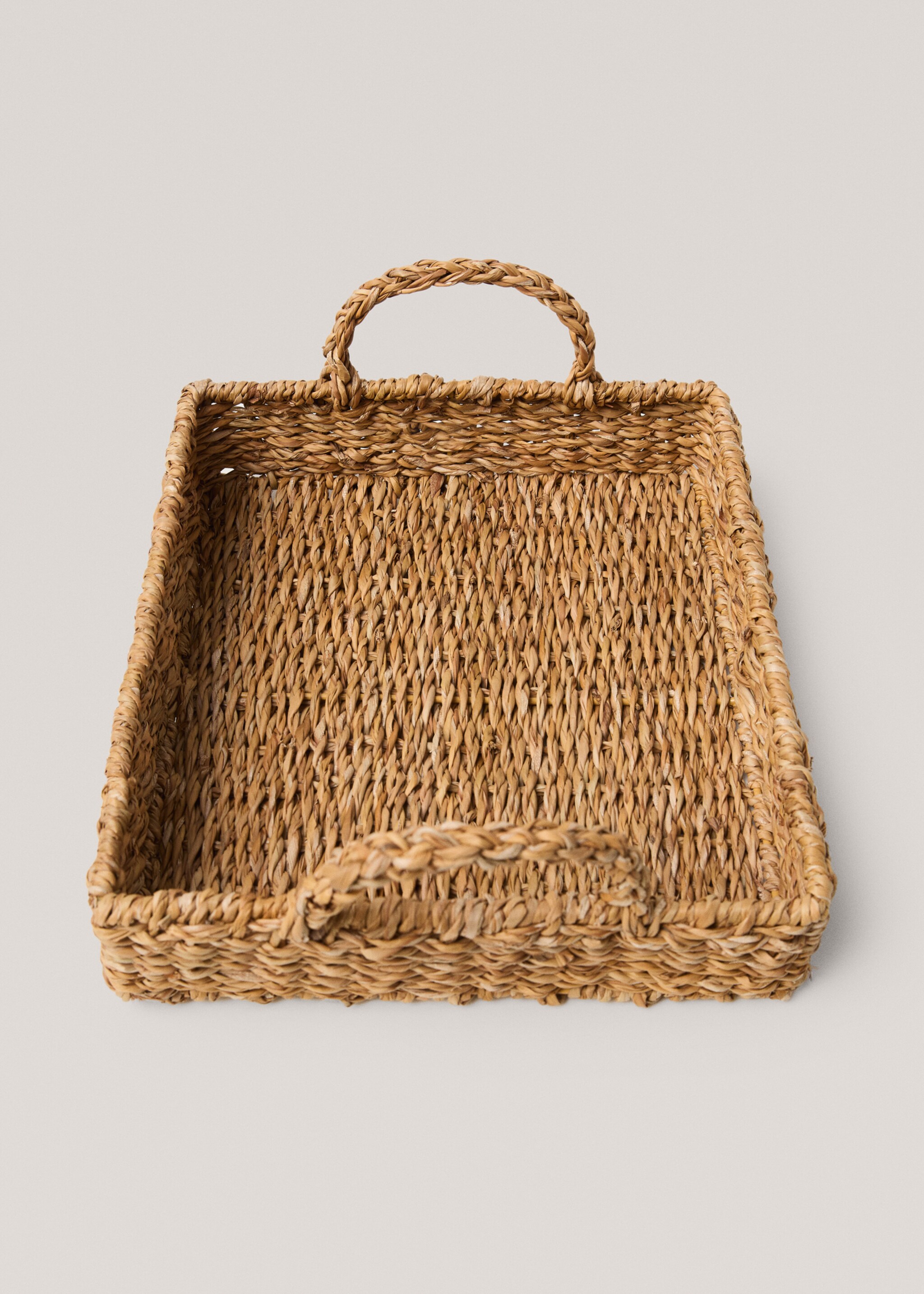 Square basket with handles - Details of the article 3, Brown. Ref: 67054050-00.