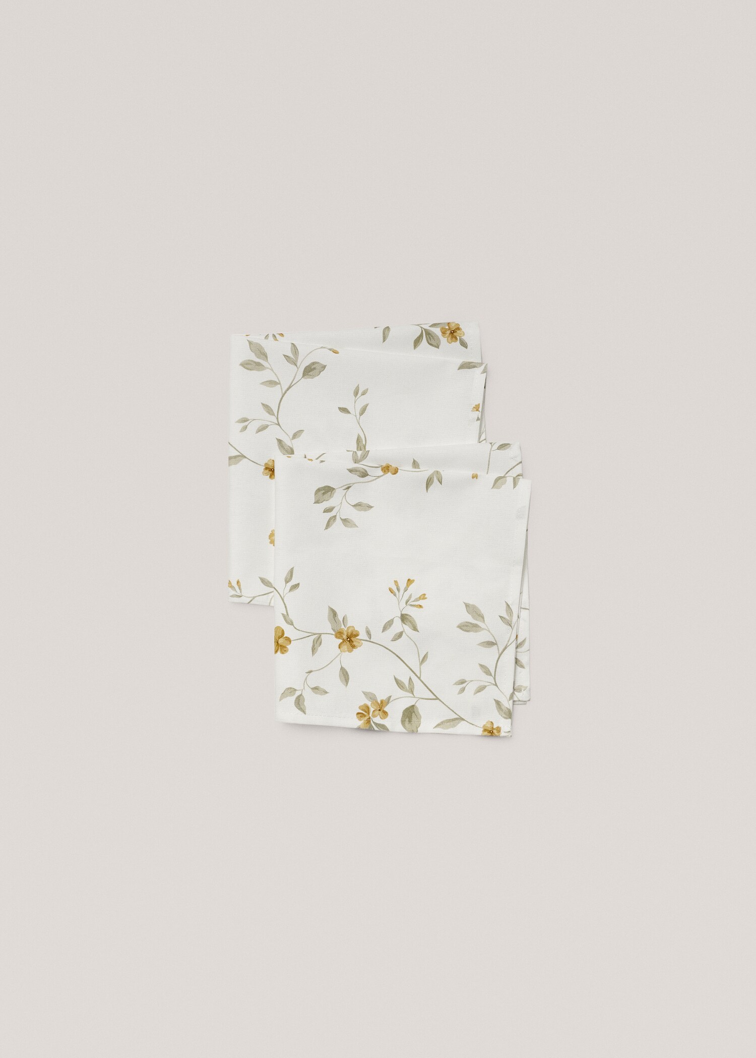 Floral-print cotton napkin - Details of the article 1