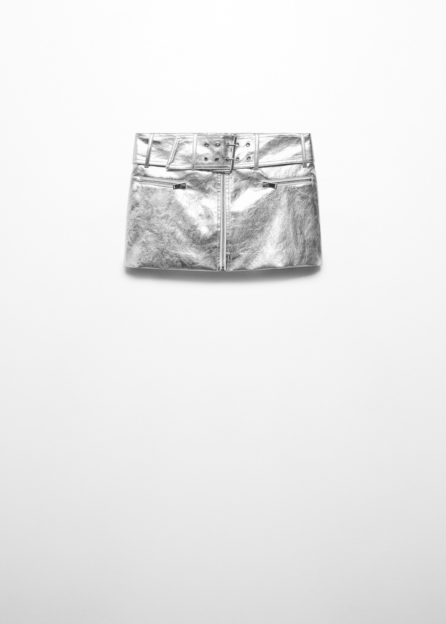 Metallic mini-skirt with belt - Article without model