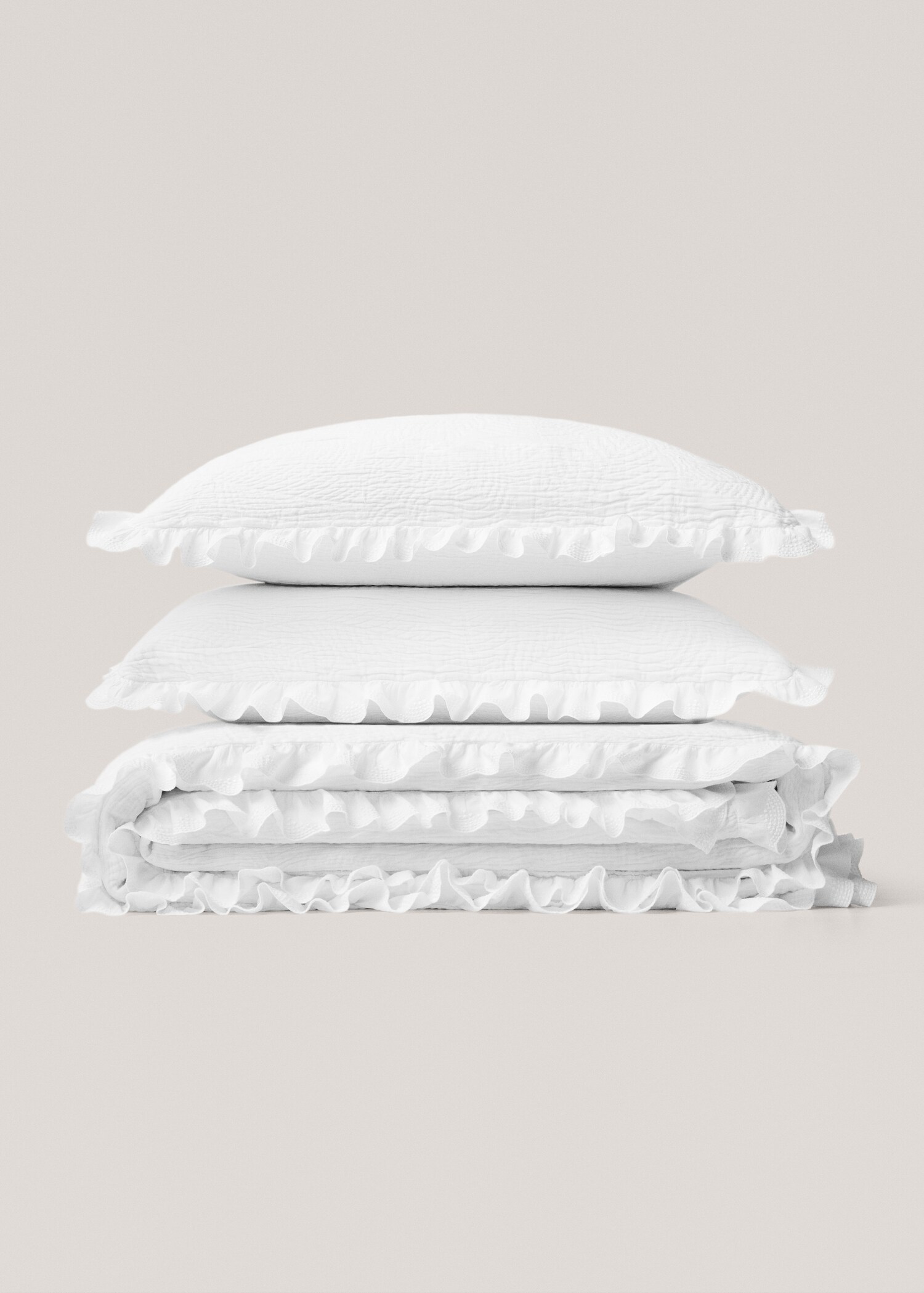 Ruffled jacquard cotton quilt - Details of the article 3