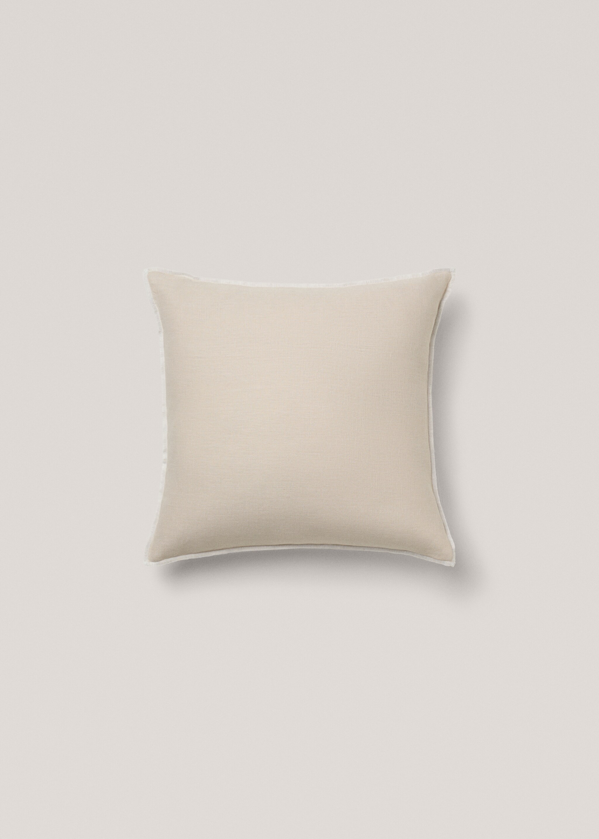 Housse coussin lin liseré 45x45 cm - Article sans modèle, Sable. Ref: 67054070-00.