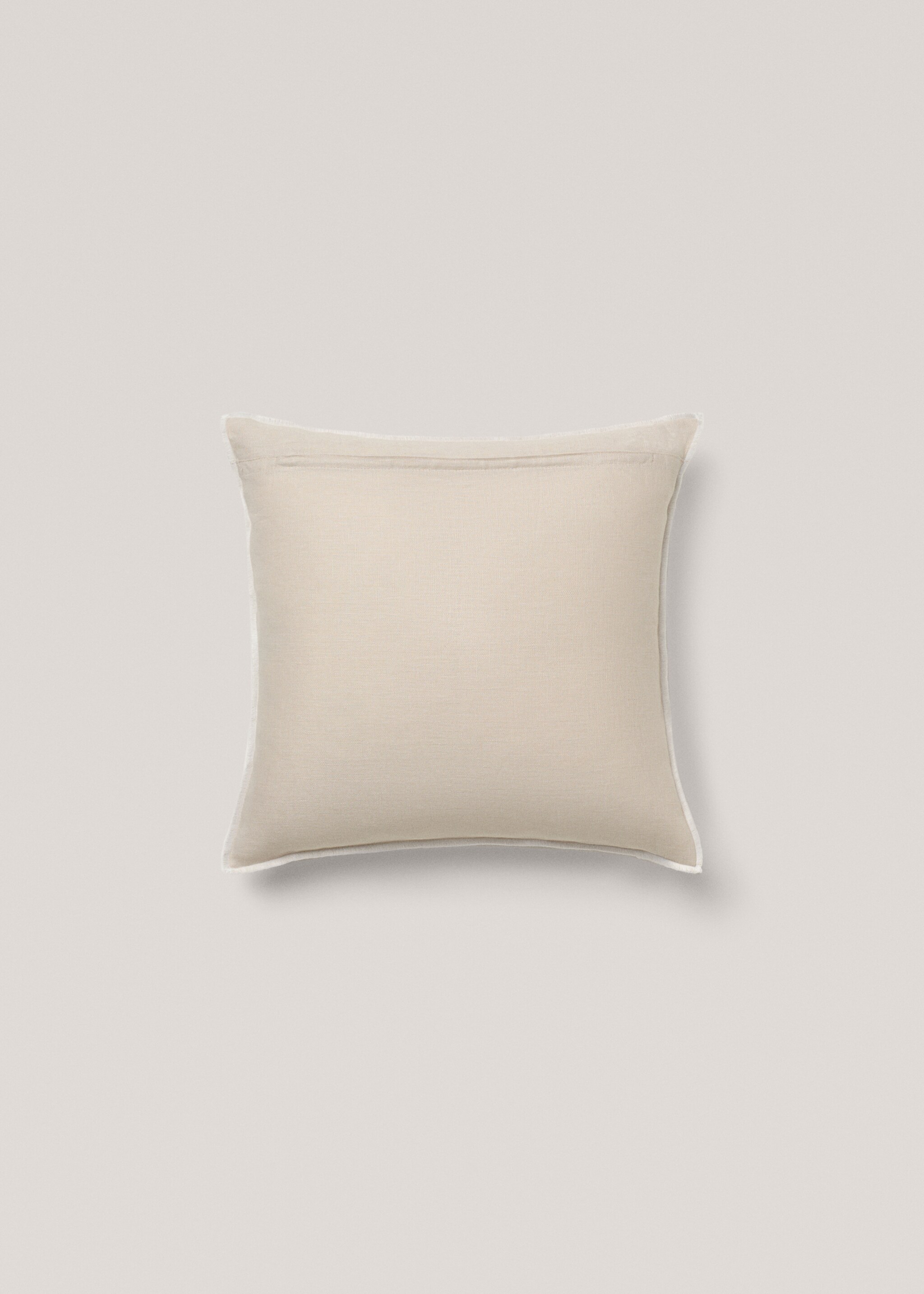 Housse coussin lin liseré 45x45 cm - Détail de l'article 1, Sable. Ref: 67054070-00.