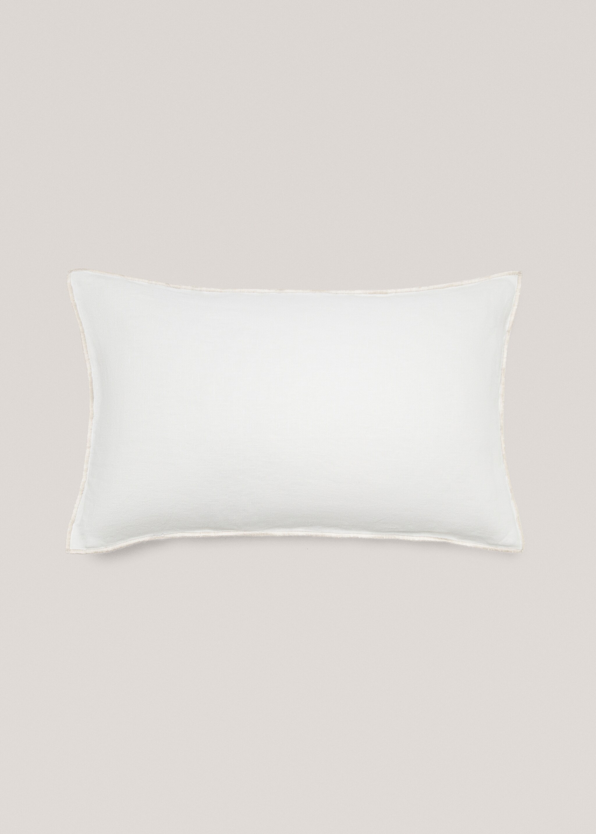 Housse de coussin lin liseré 30x50 cm - Article sans modèle, Blanc. Ref: 67054071-00.