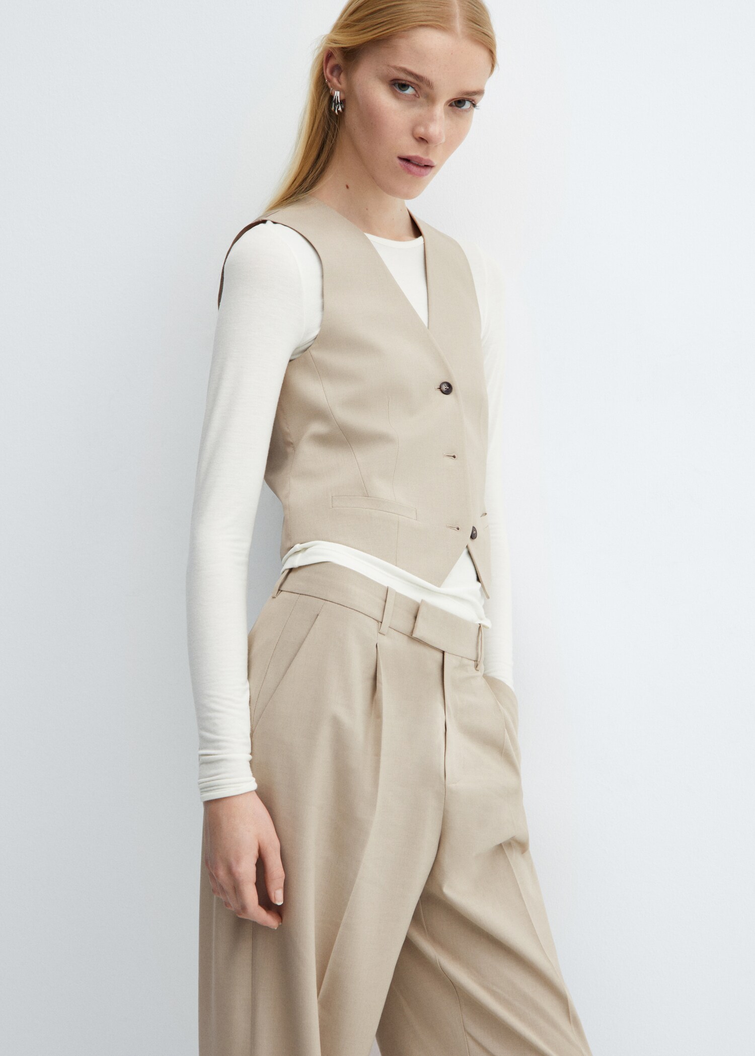 Suit waistcoat with buttons - Medium plane
