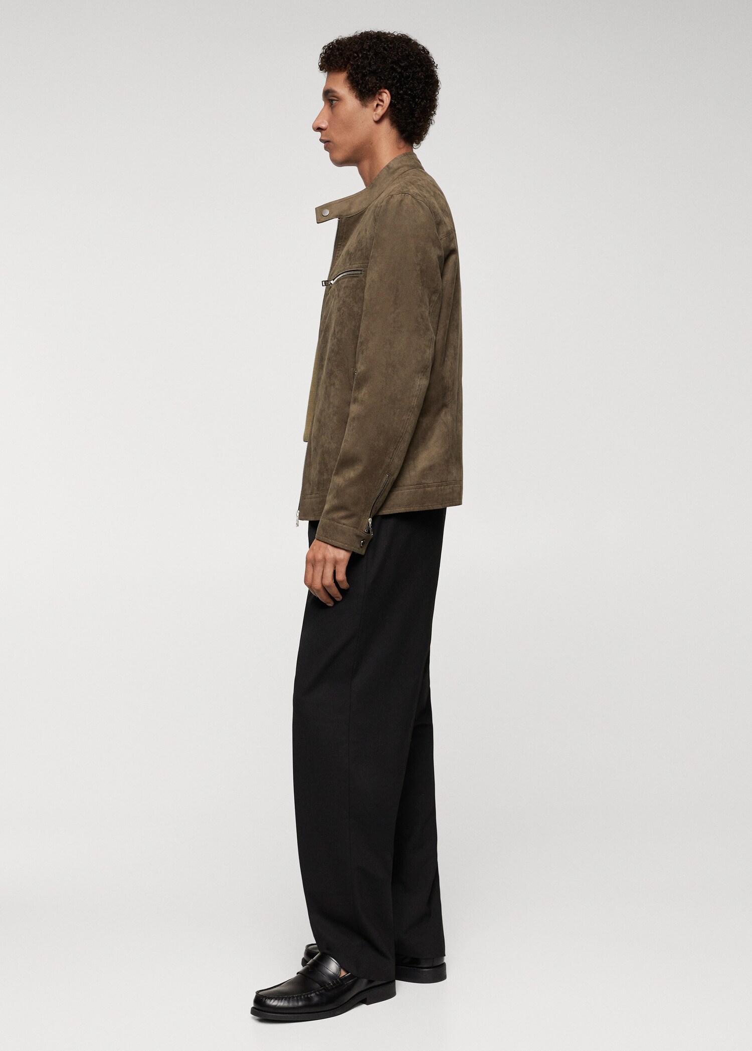 Suede-effect jacket with zip - Details of the article 2
