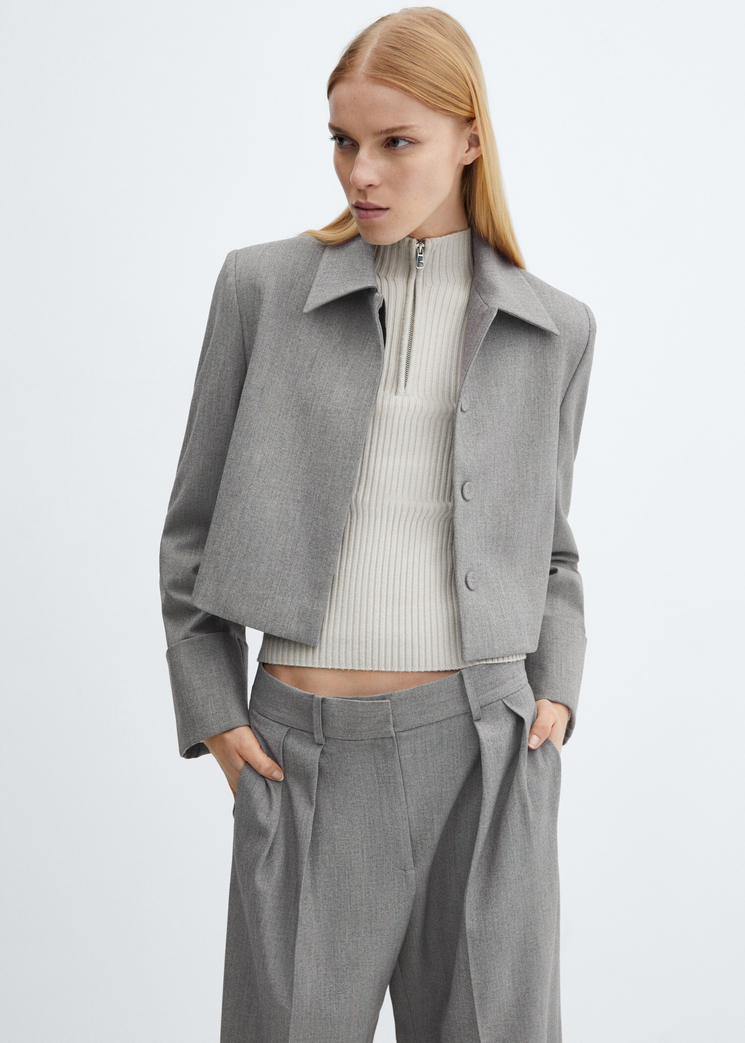 Cropped suit jacket - Medium plane