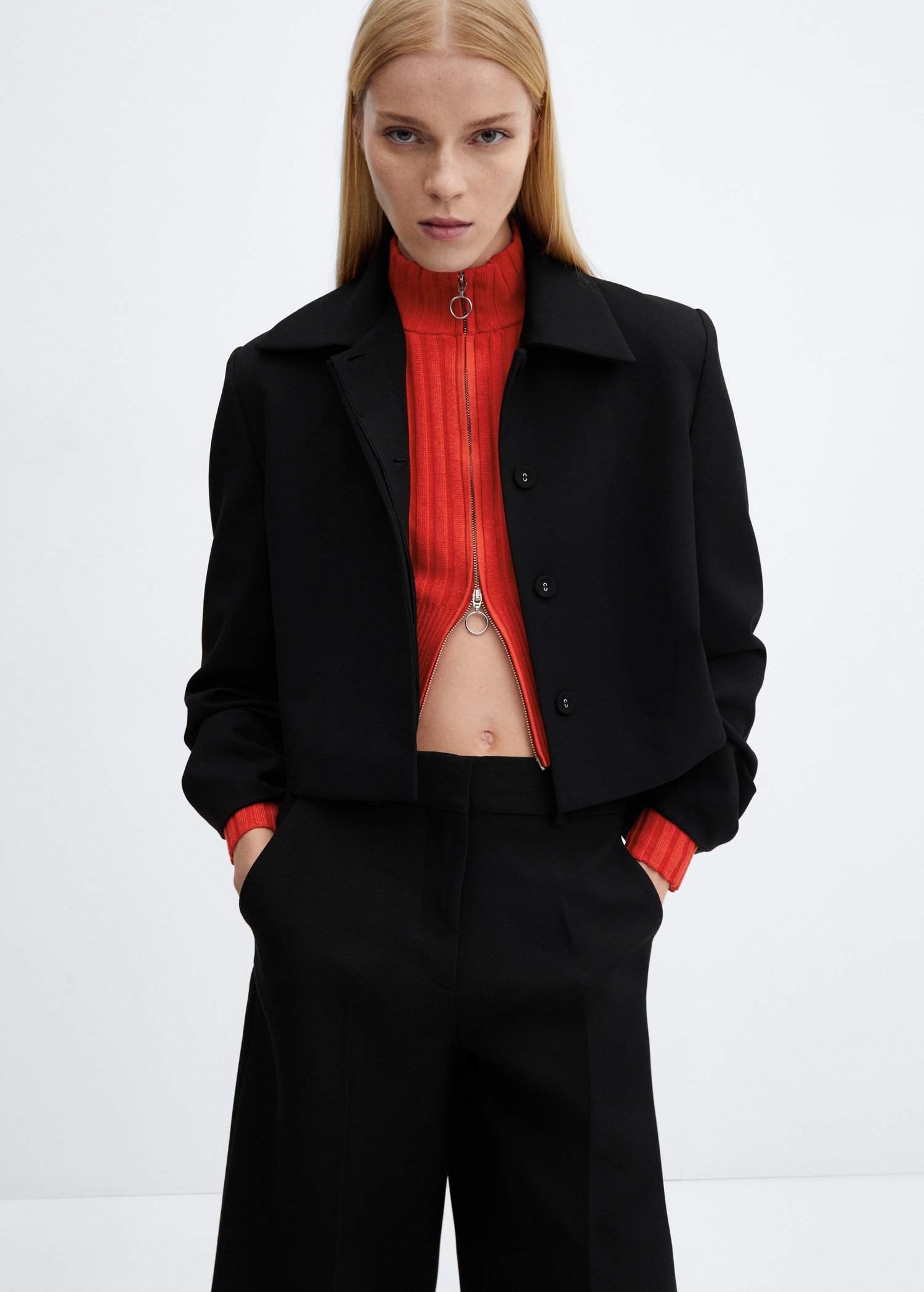Black Pants Women's Red Suit Jacket Cropped Suit Jacket Women