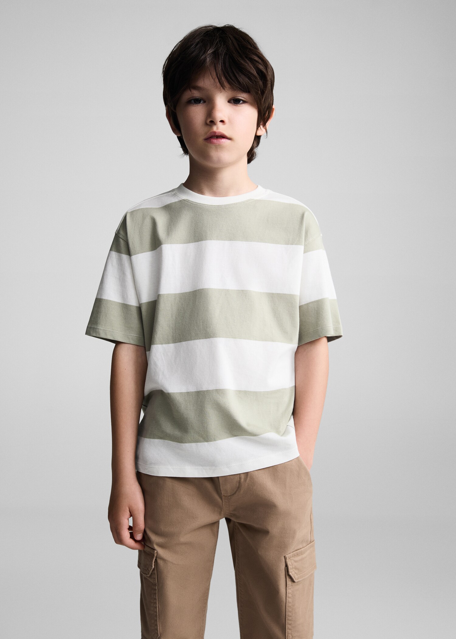 Camiseta rayas estampada - Plano medio