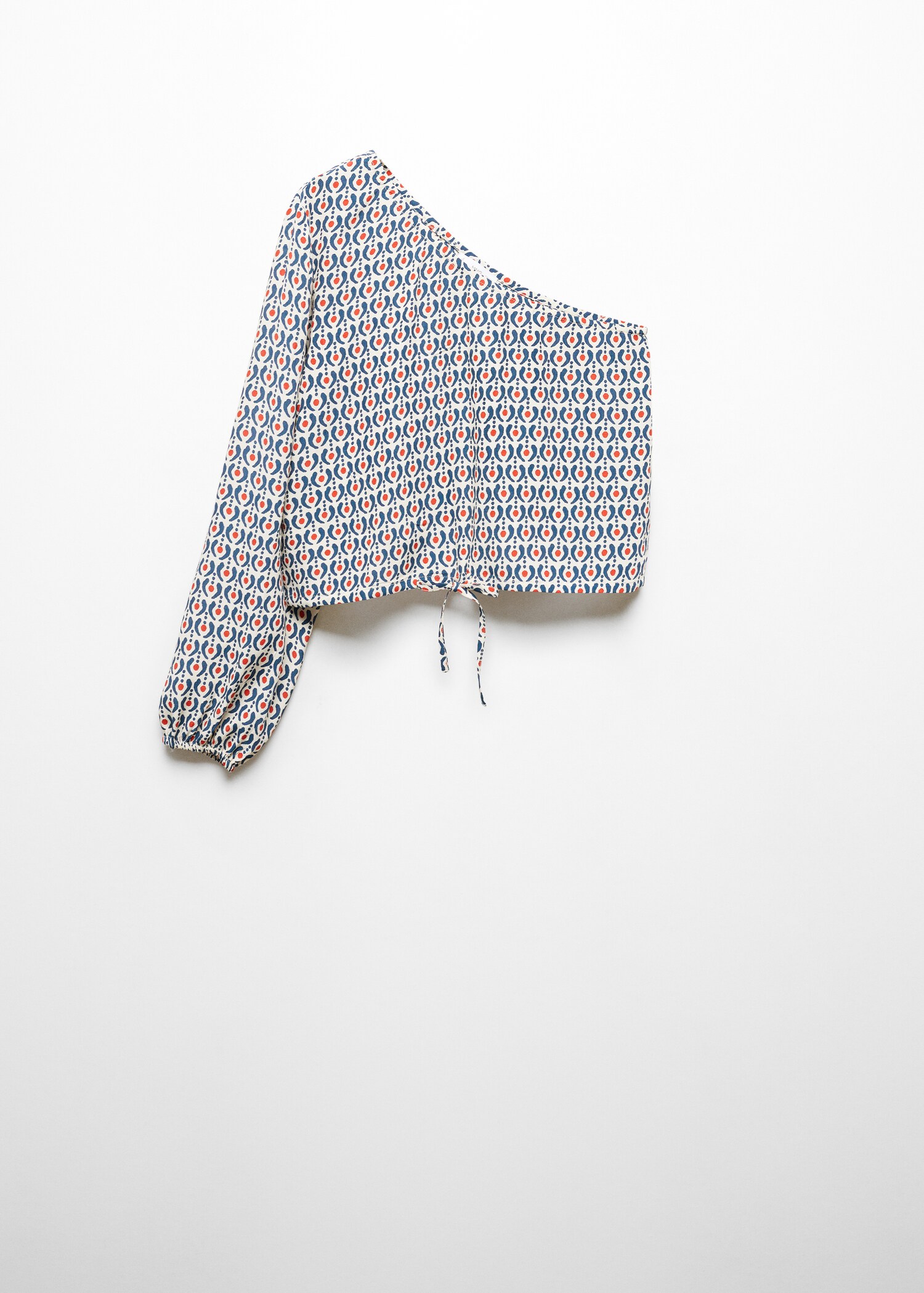 Asymmetrische Bluse mit Motiv - Artikel ohne Model