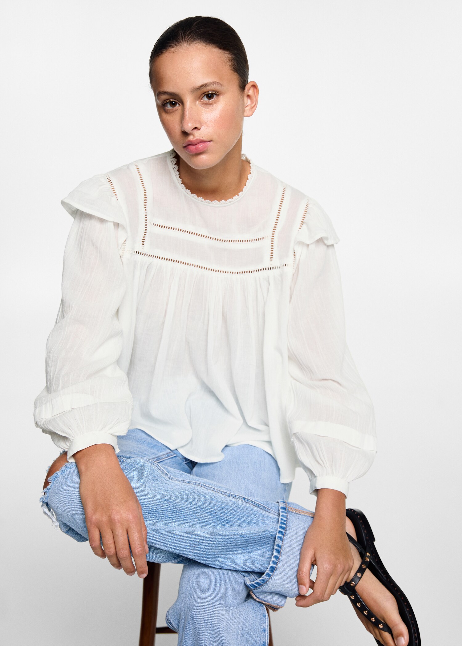 Blouse coton volantée - Détail de l'article 2