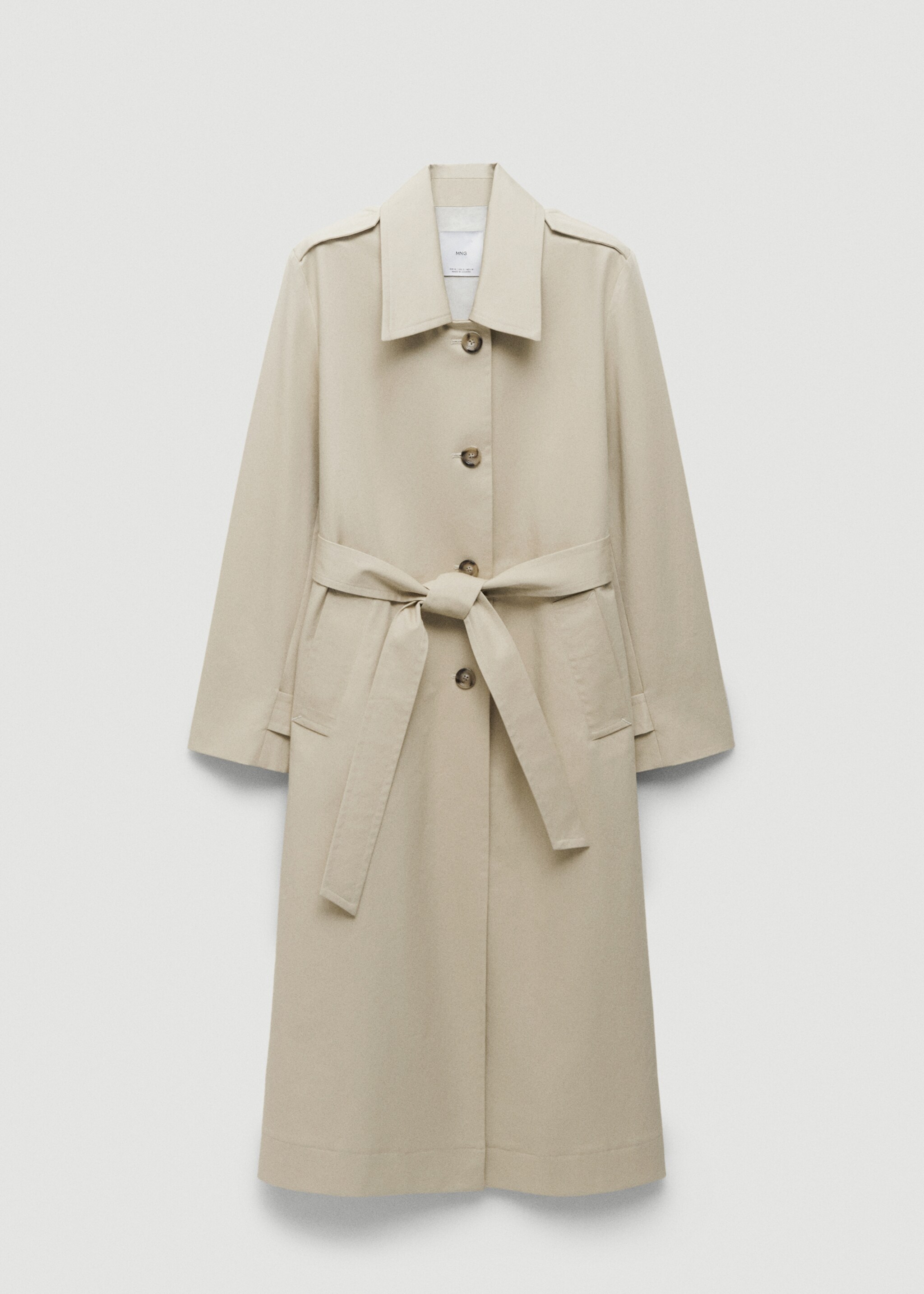 Baumwoll-Trenchcoat mit Hemdkragen - Artikel ohne Model