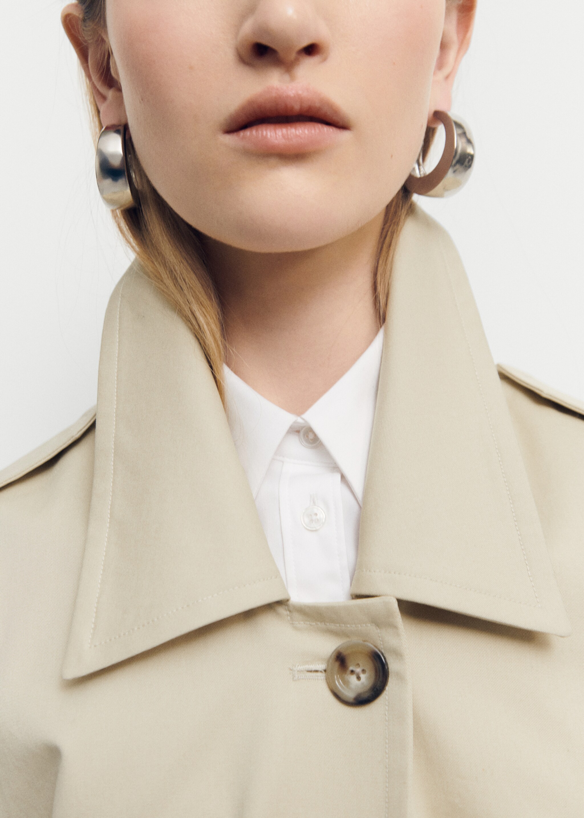 Baumwoll-Trenchcoat mit Hemdkragen - Detail des Artikels 6