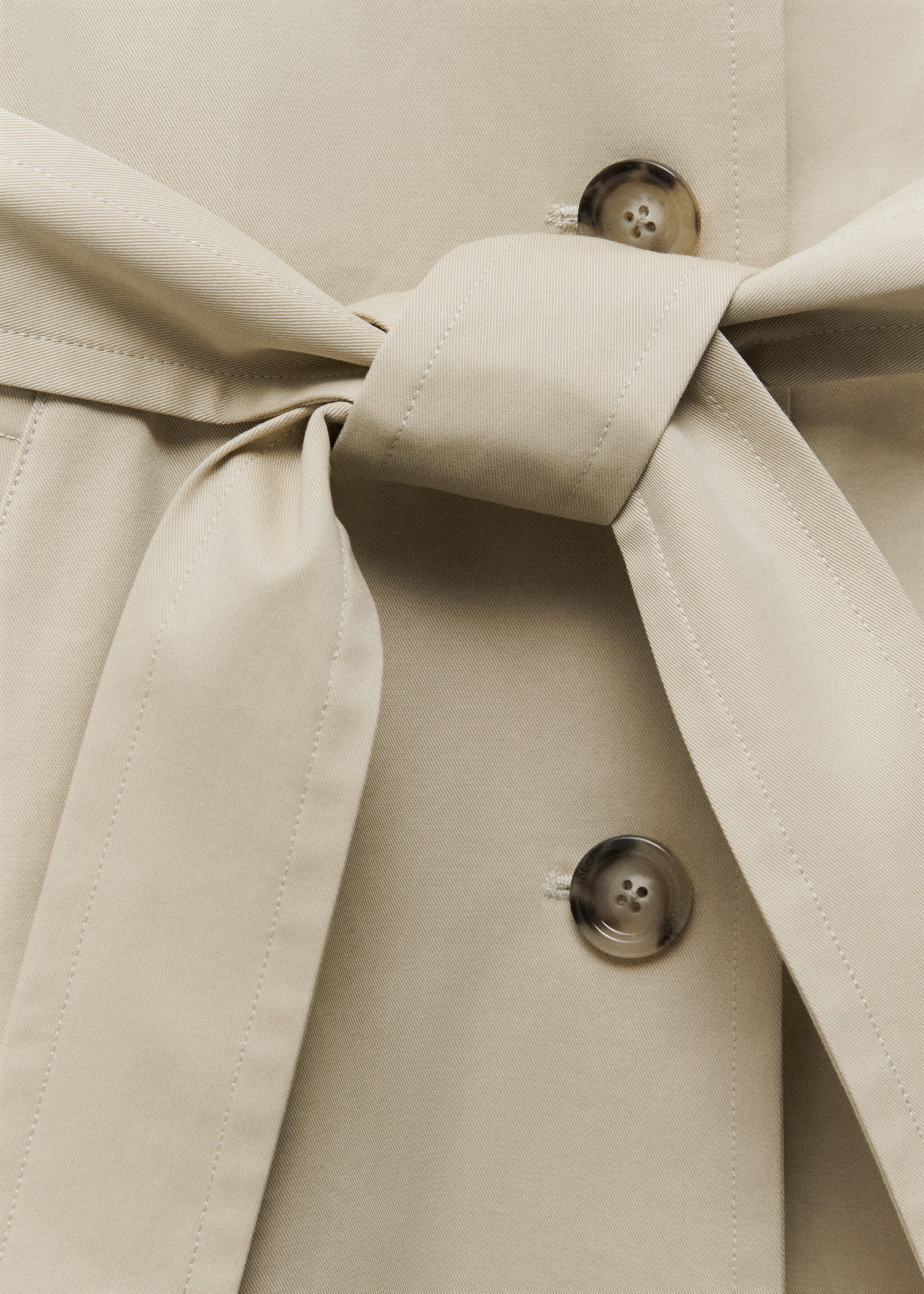 Baumwoll-Trenchcoat mit Hemdkragen - Detail des Artikels 8