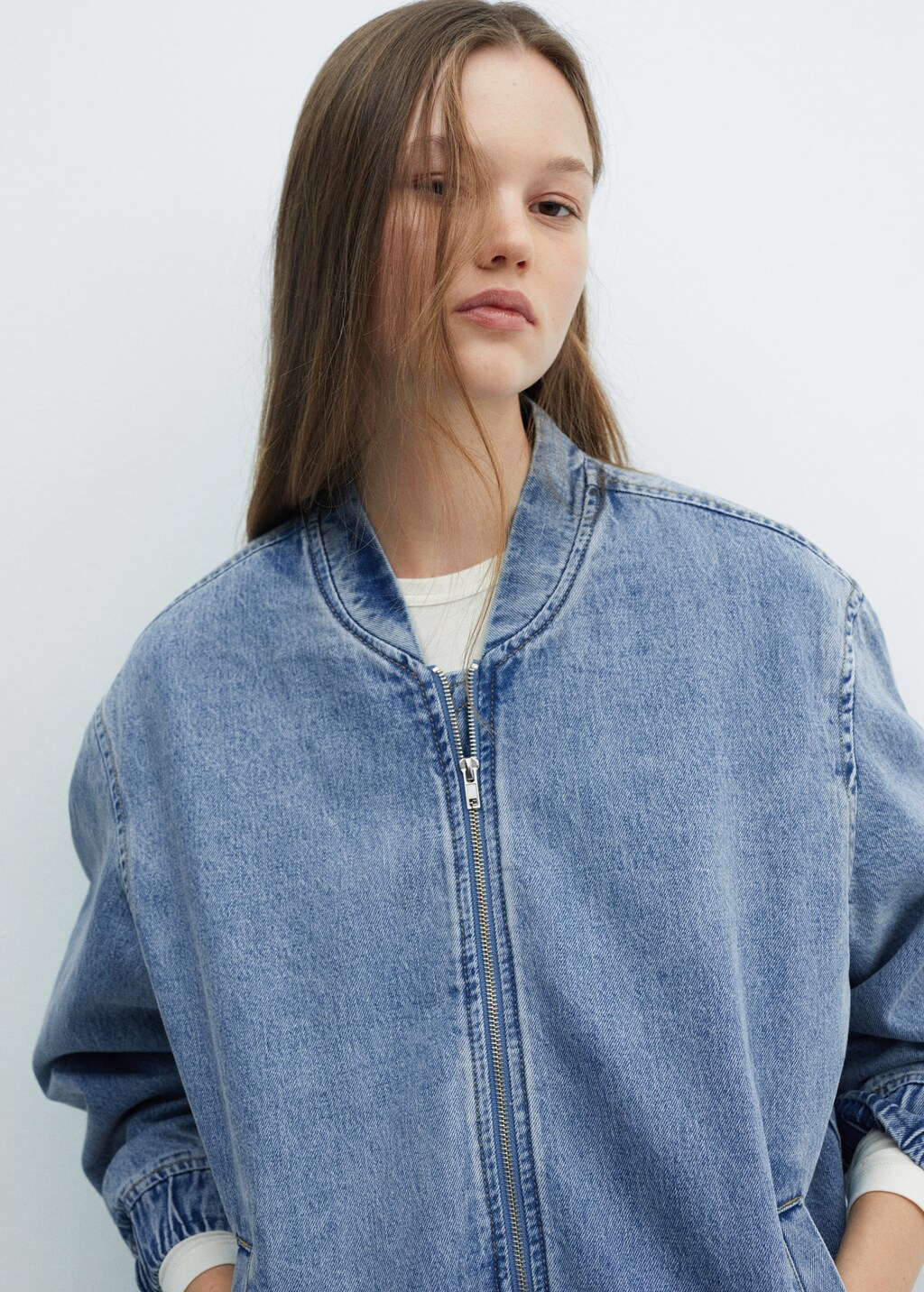 Denim bomber jacket - Women | MANGO OUTLET USA