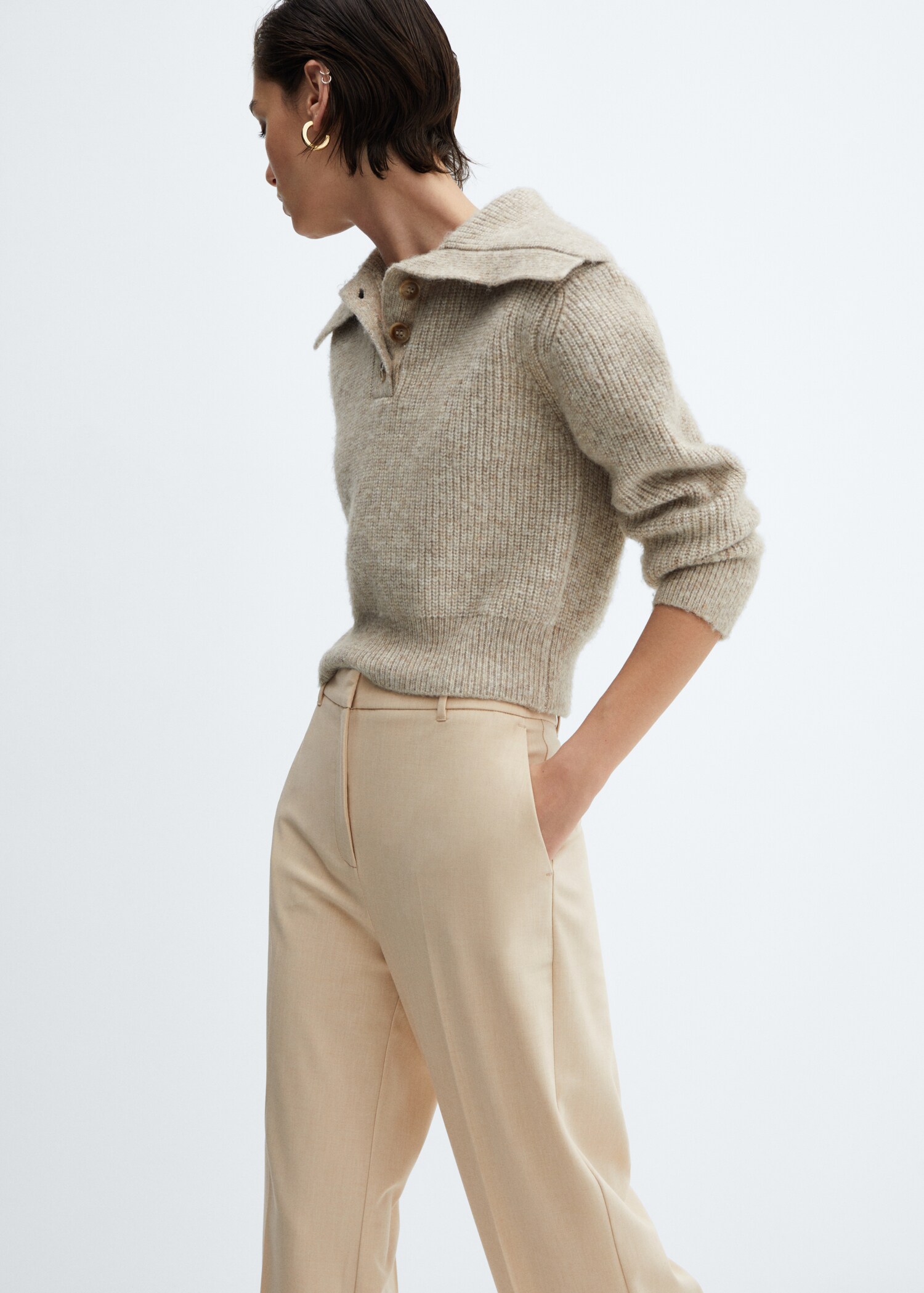 Low-waist wideleg trousers - Details of the article 1
