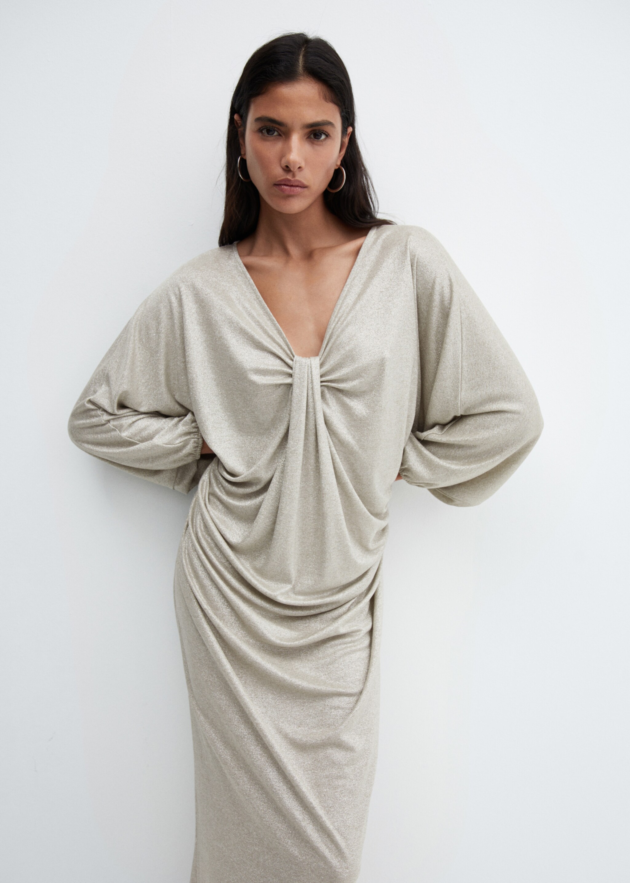 Draped lurex dress - Medium plane