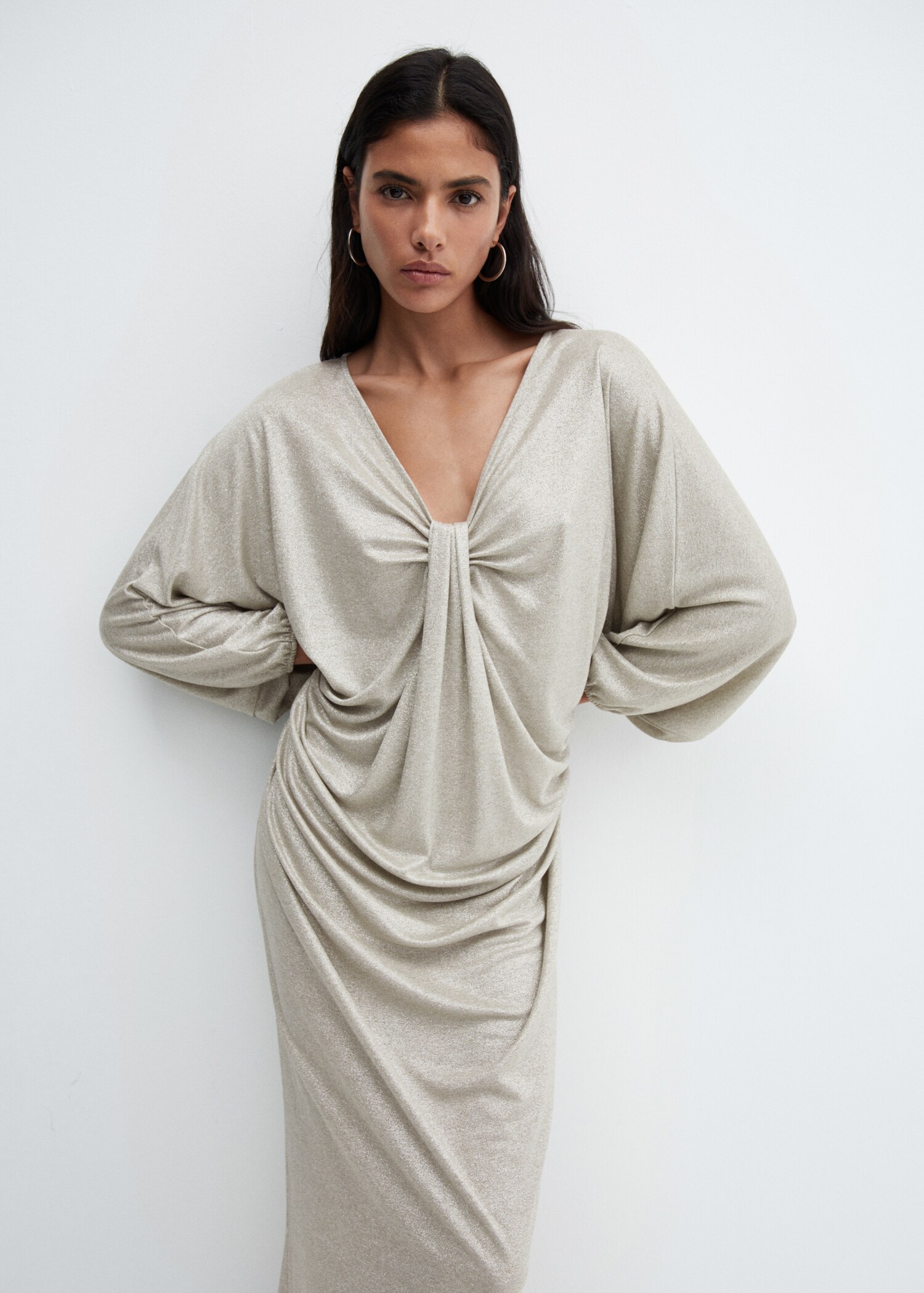 Draped lurex dress - Medium plane