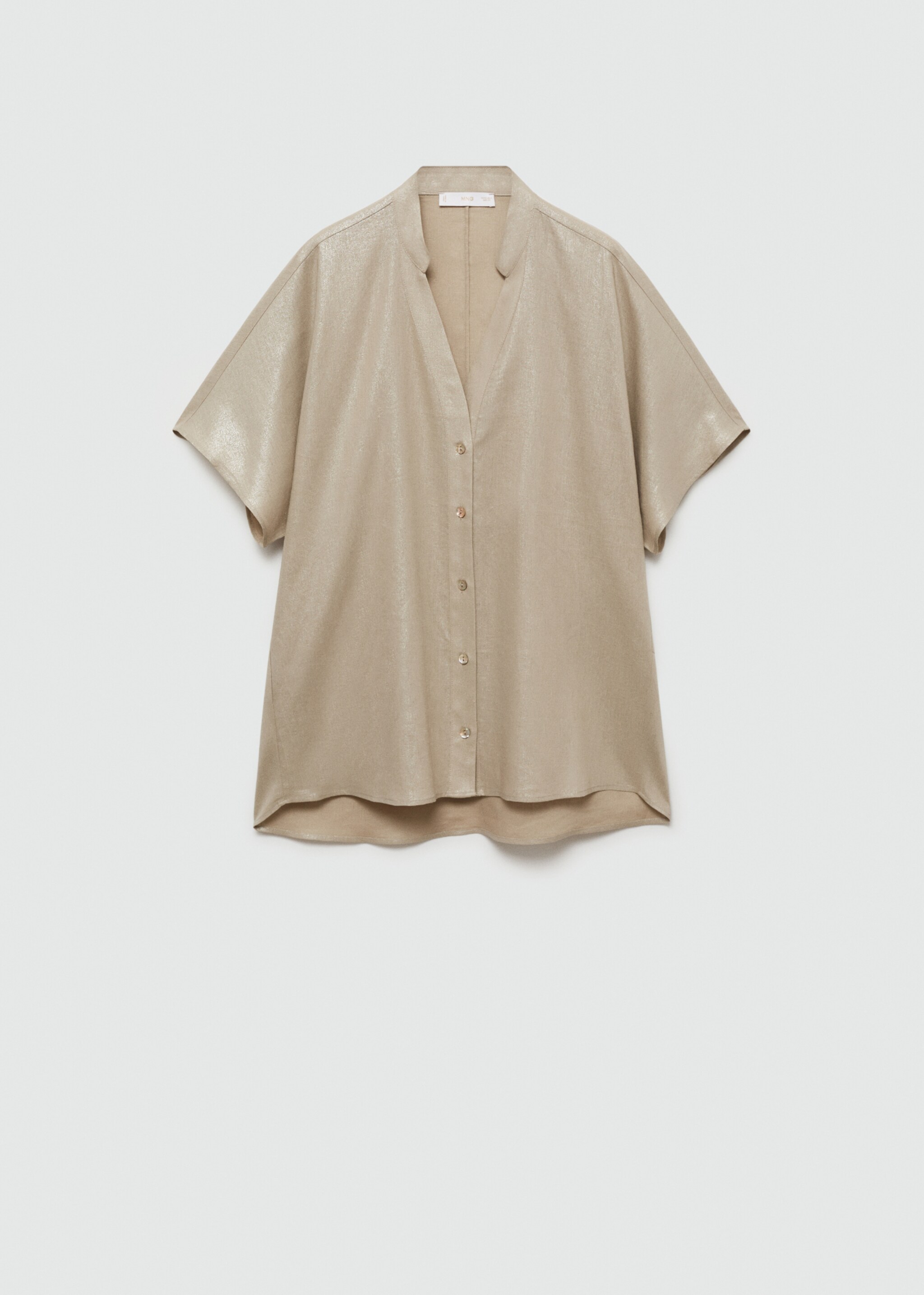 Short sleeve linen-blend shirt - Article without model