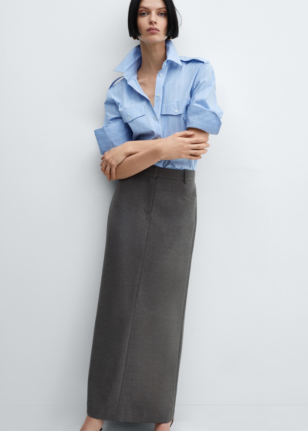 Slit long skirt - Women | MANGO OUTLET USA