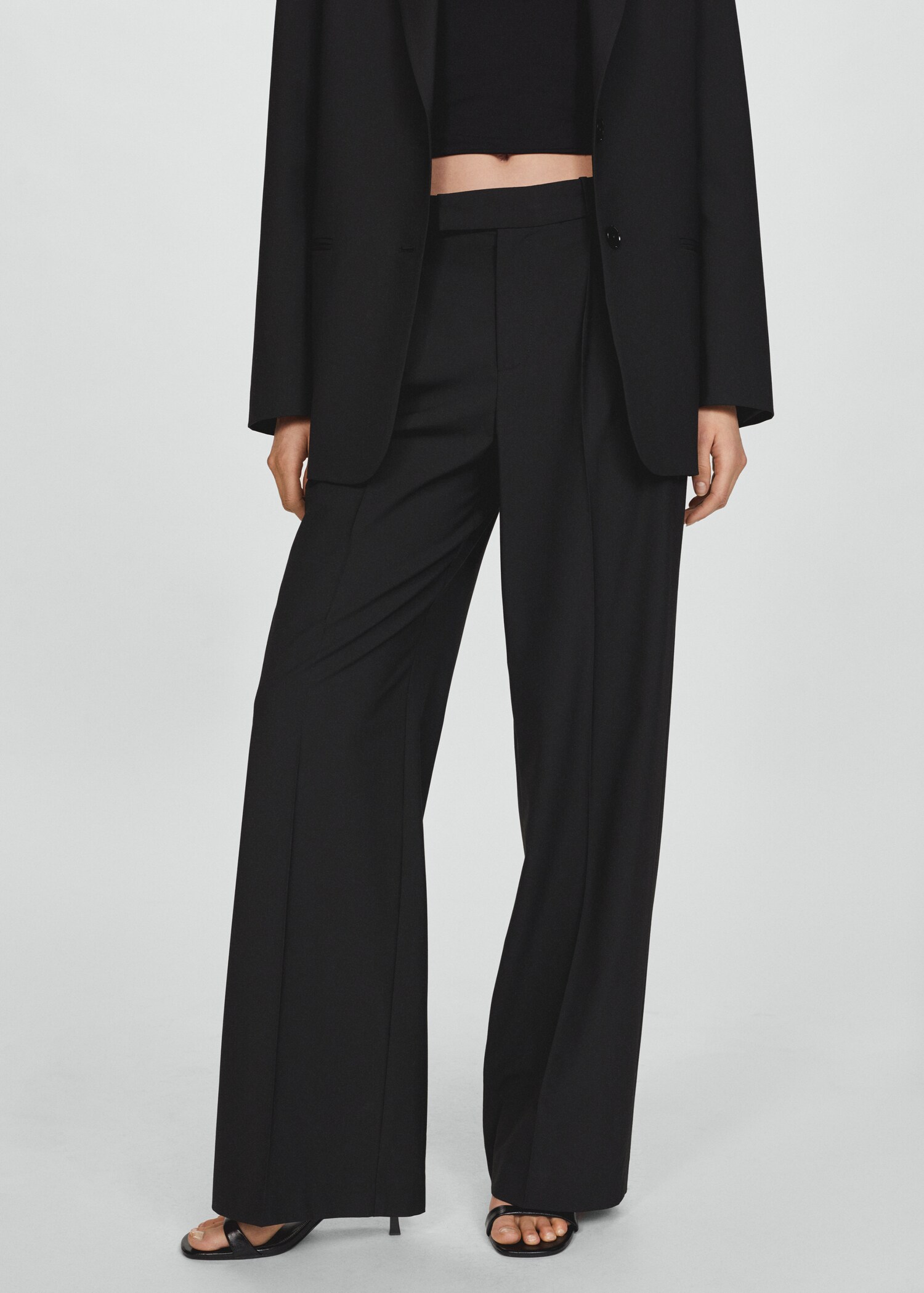 Wideleg suit trousers - Medium plane