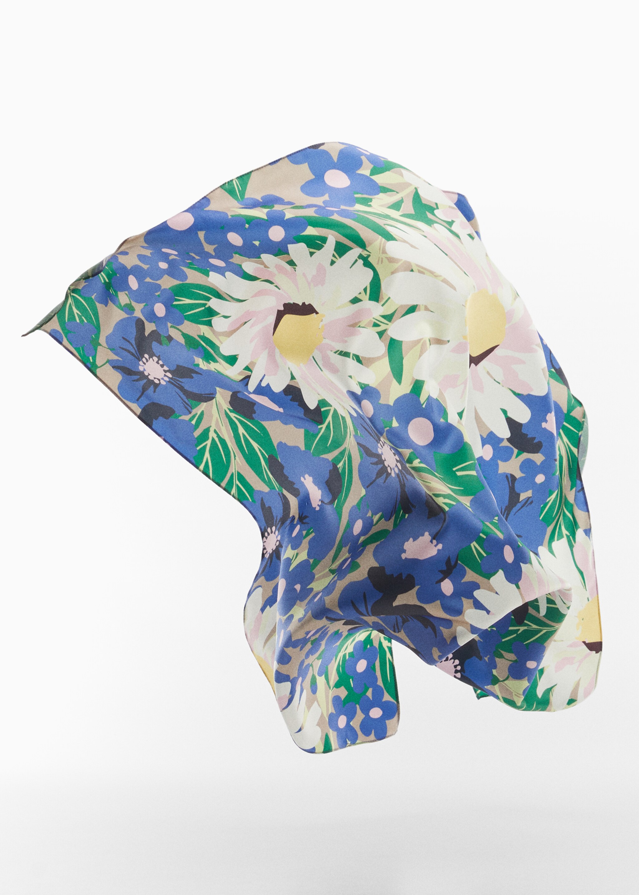 Blommönstrad sjal - Detaljer om artikeln 2, Blå. Ref: 67055724-00.